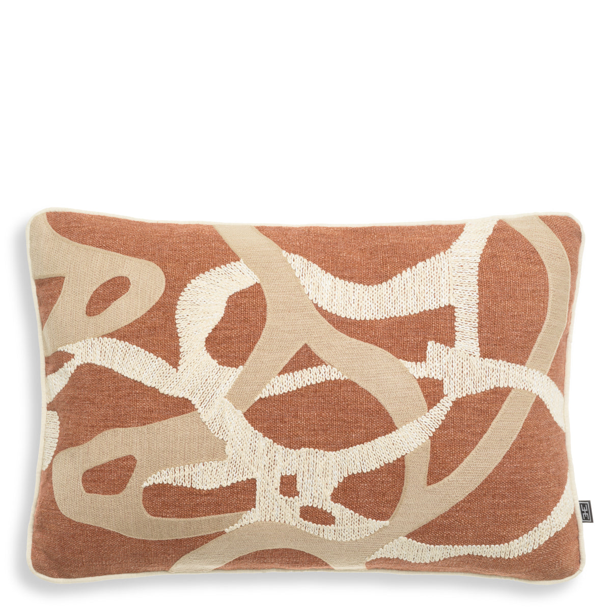 Orange Rectangular Pattern Cushion Saphira