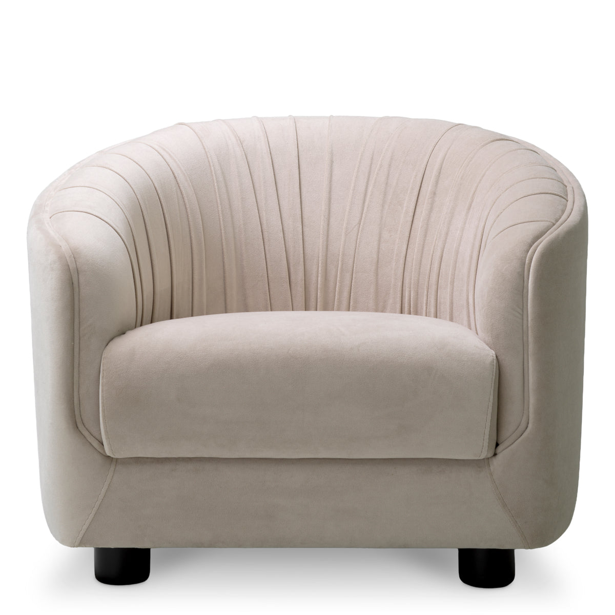 Cream Pleated Lounge Chair Jameson
