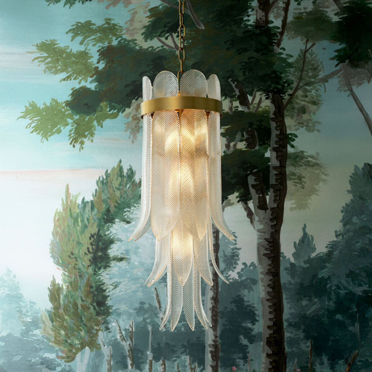 Hand-Cast Glass Chandelier S Erika