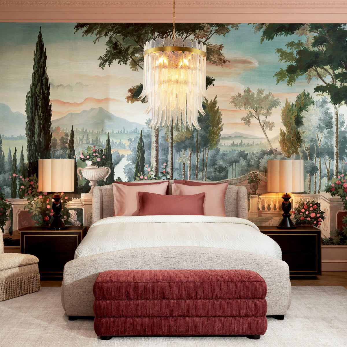 Hand-Cast Glass Chandelier L Erika