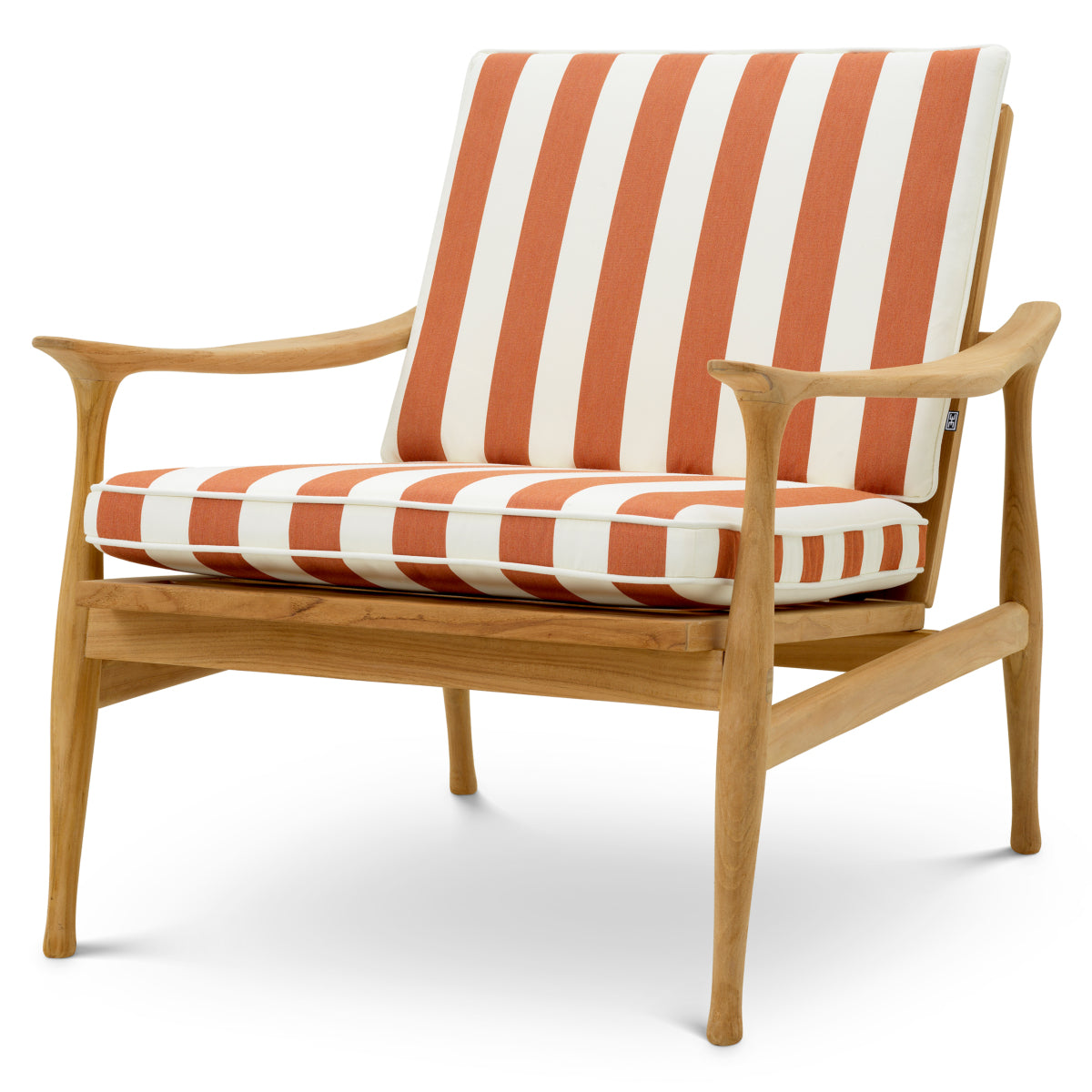Orange Striped Outdoor Chair Manzo