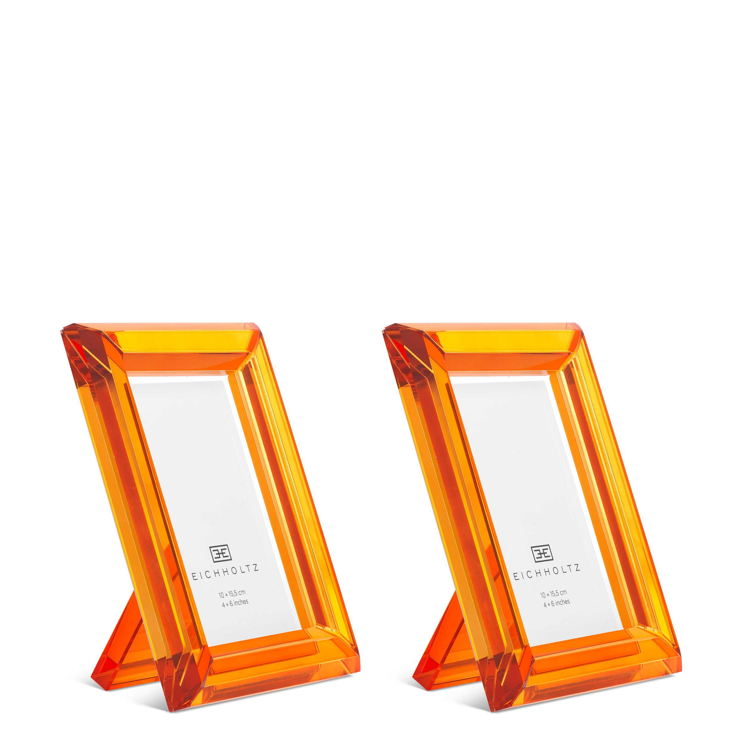 Picture Frame Theory S orange crystal glass set of 2