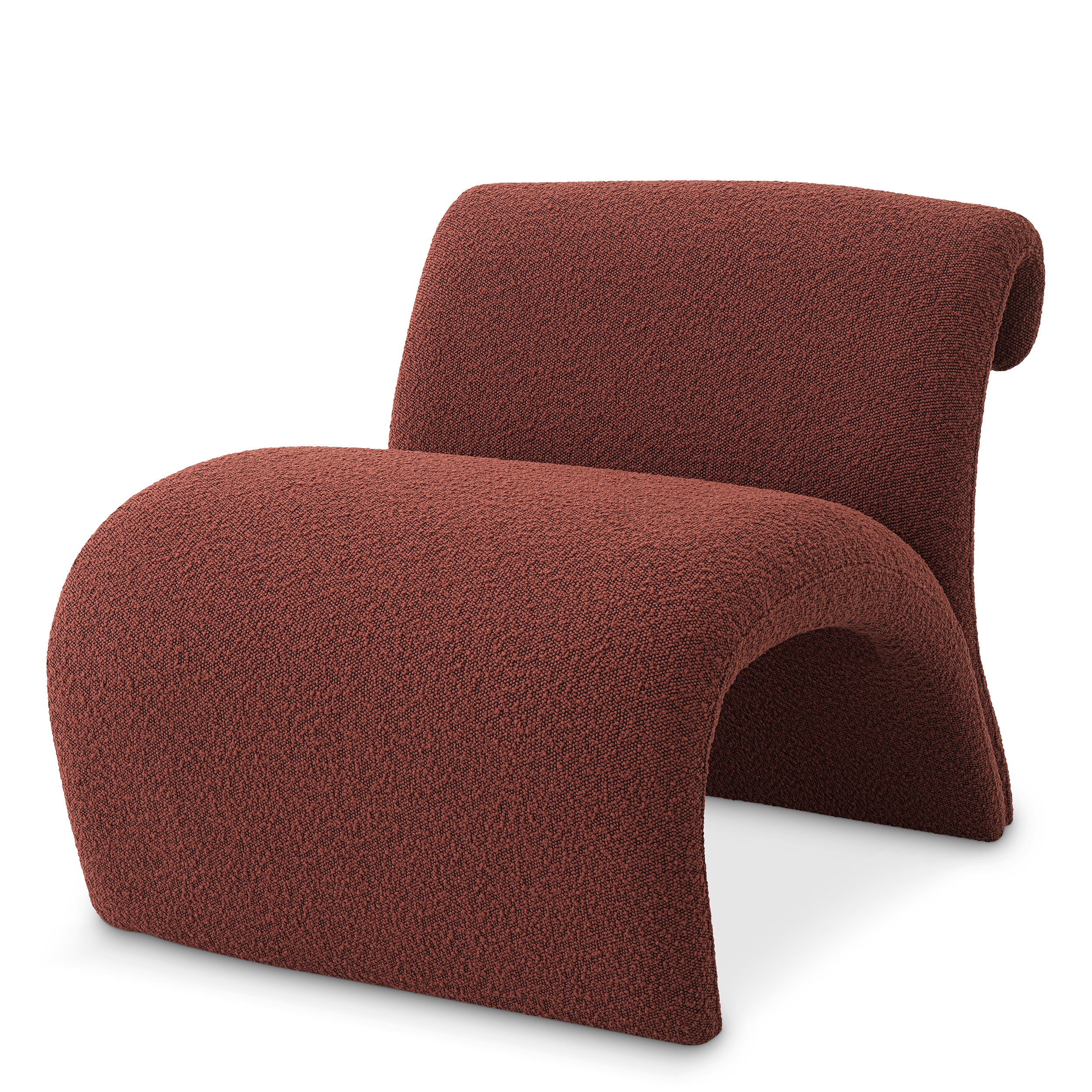 Red Bouclé Accent Chair Vignola