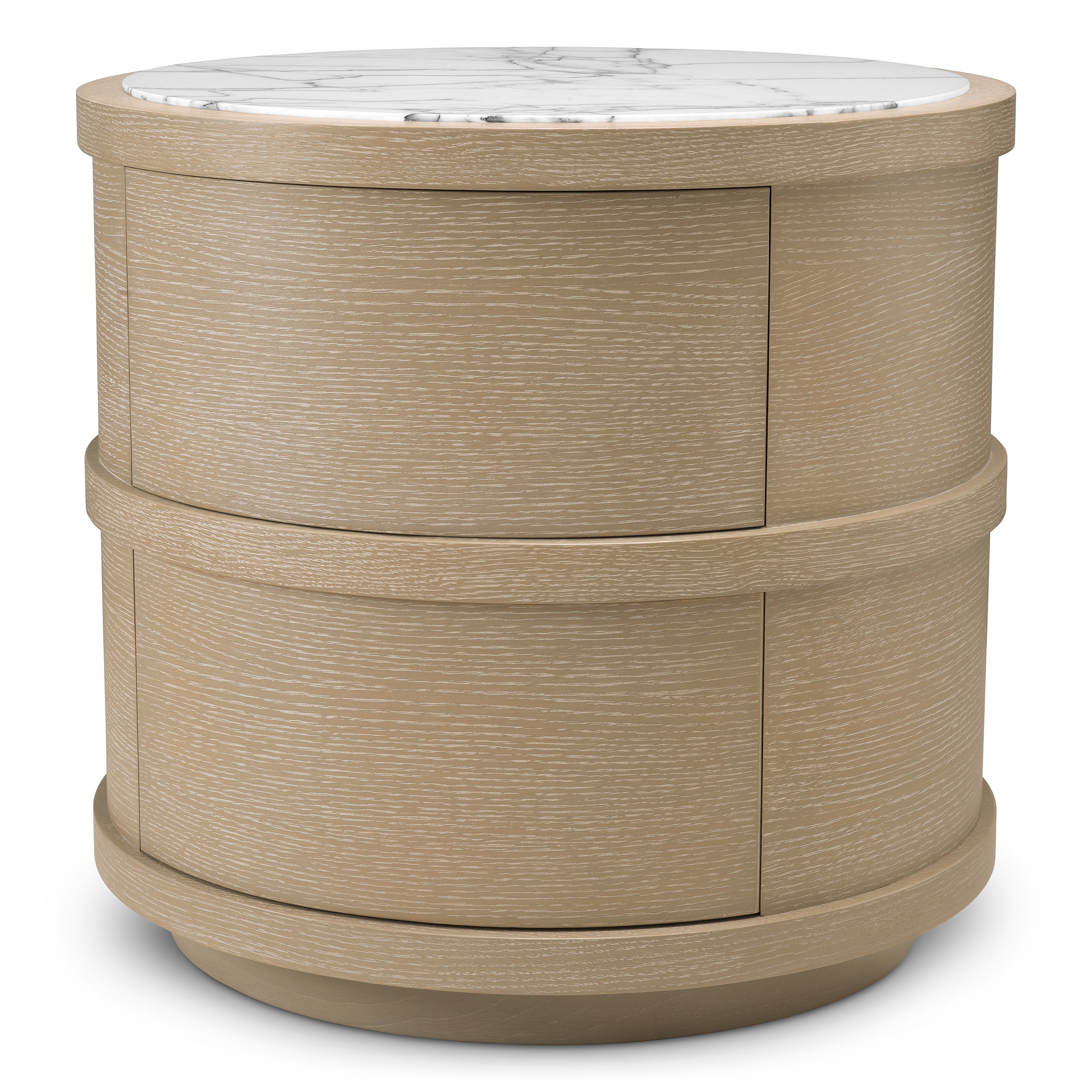 Nightstand Cabana round washed oak veneer