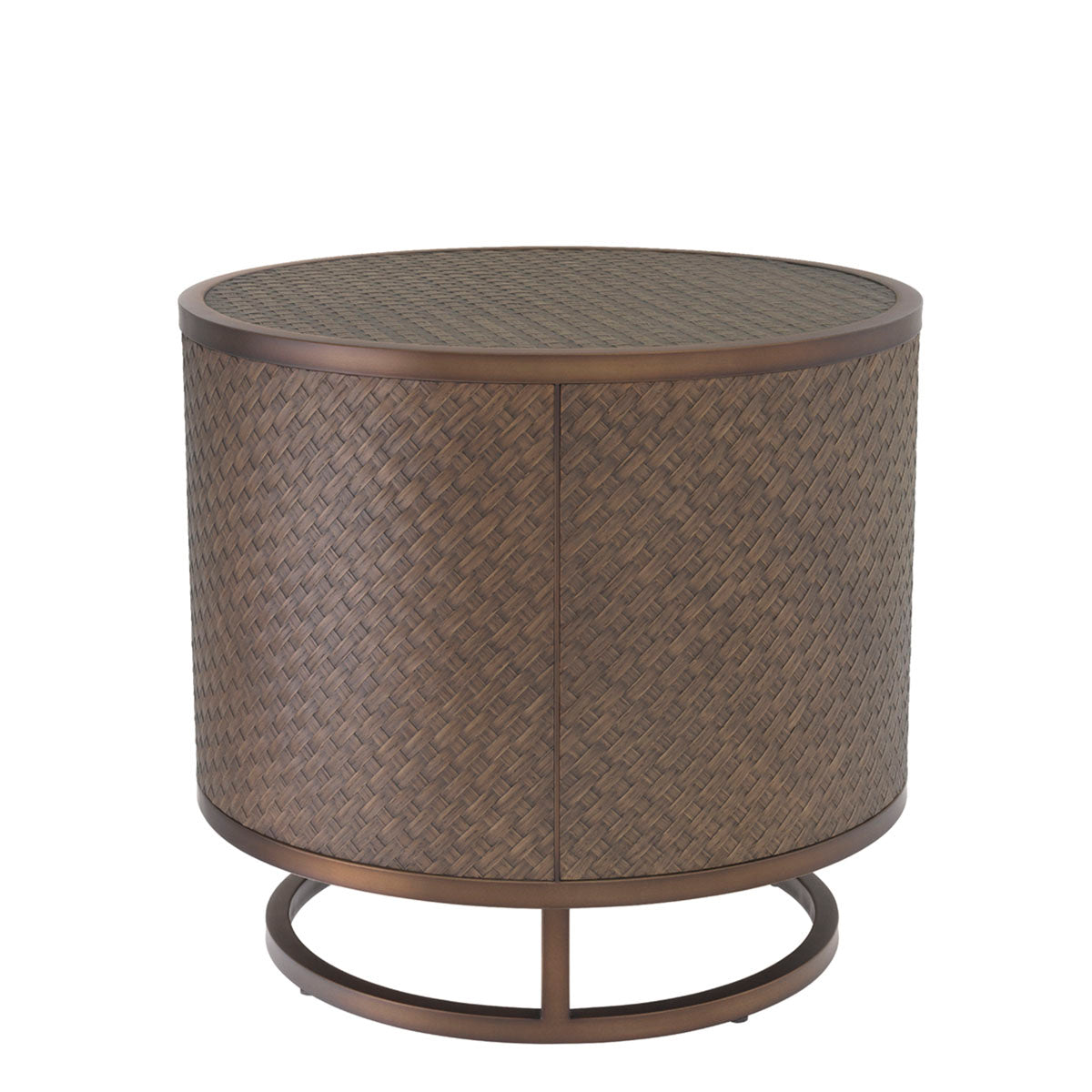 Side Table Napa Valley woven oak veneer
