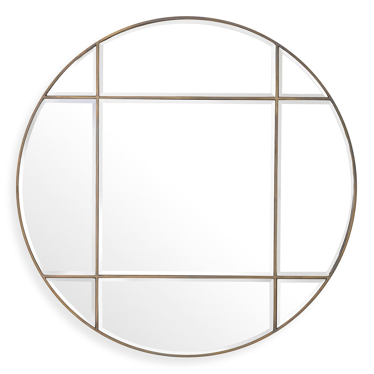 Mirror Beaumont round vintage brass finish