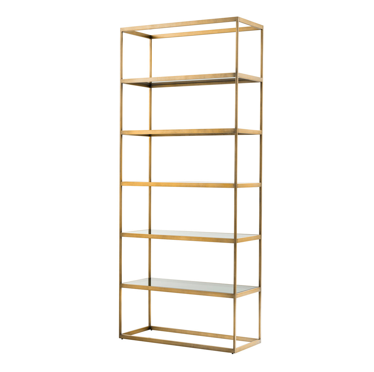 Cabinet Omega brushed brass finish smoke glass