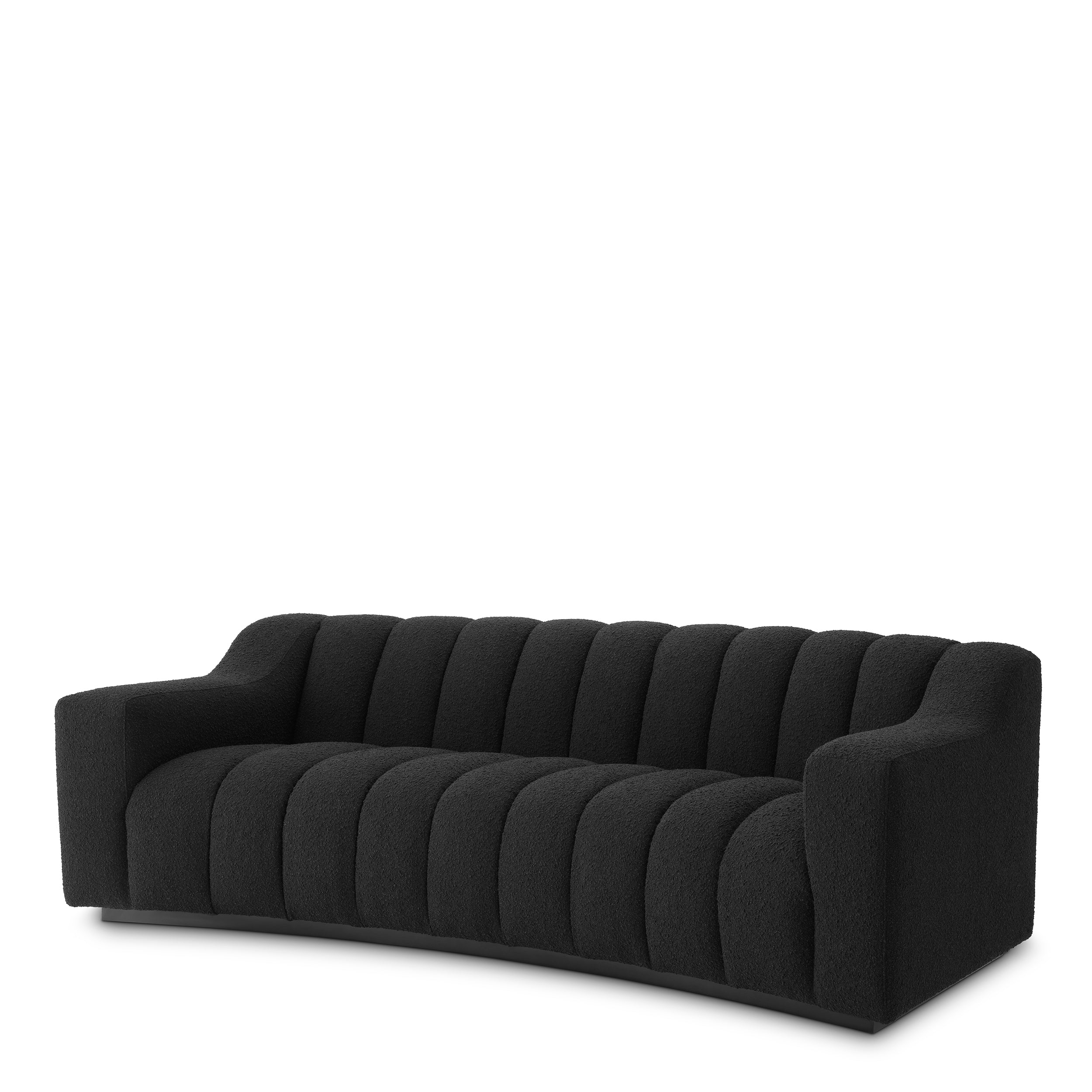 Black Channeled Boucle Sofa S Kelly