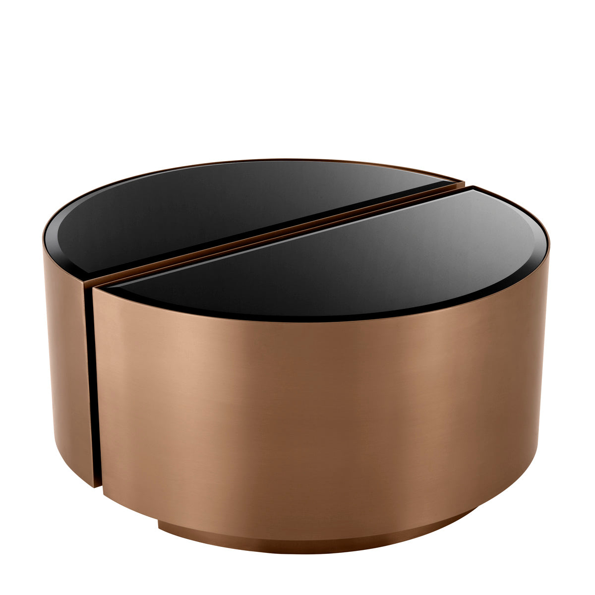 Side Table Astra brushed copper finish set of 2