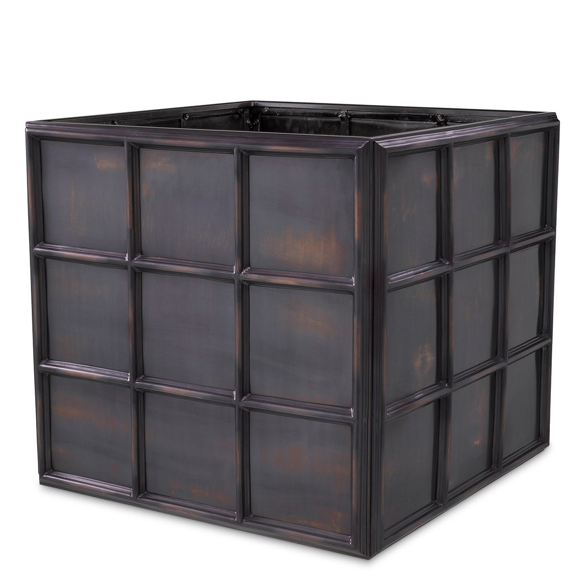 Planter Grid L antique bronze finish