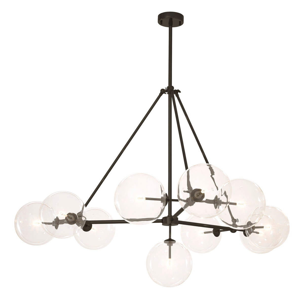 Chandelier Bermude bronze finish clear glass