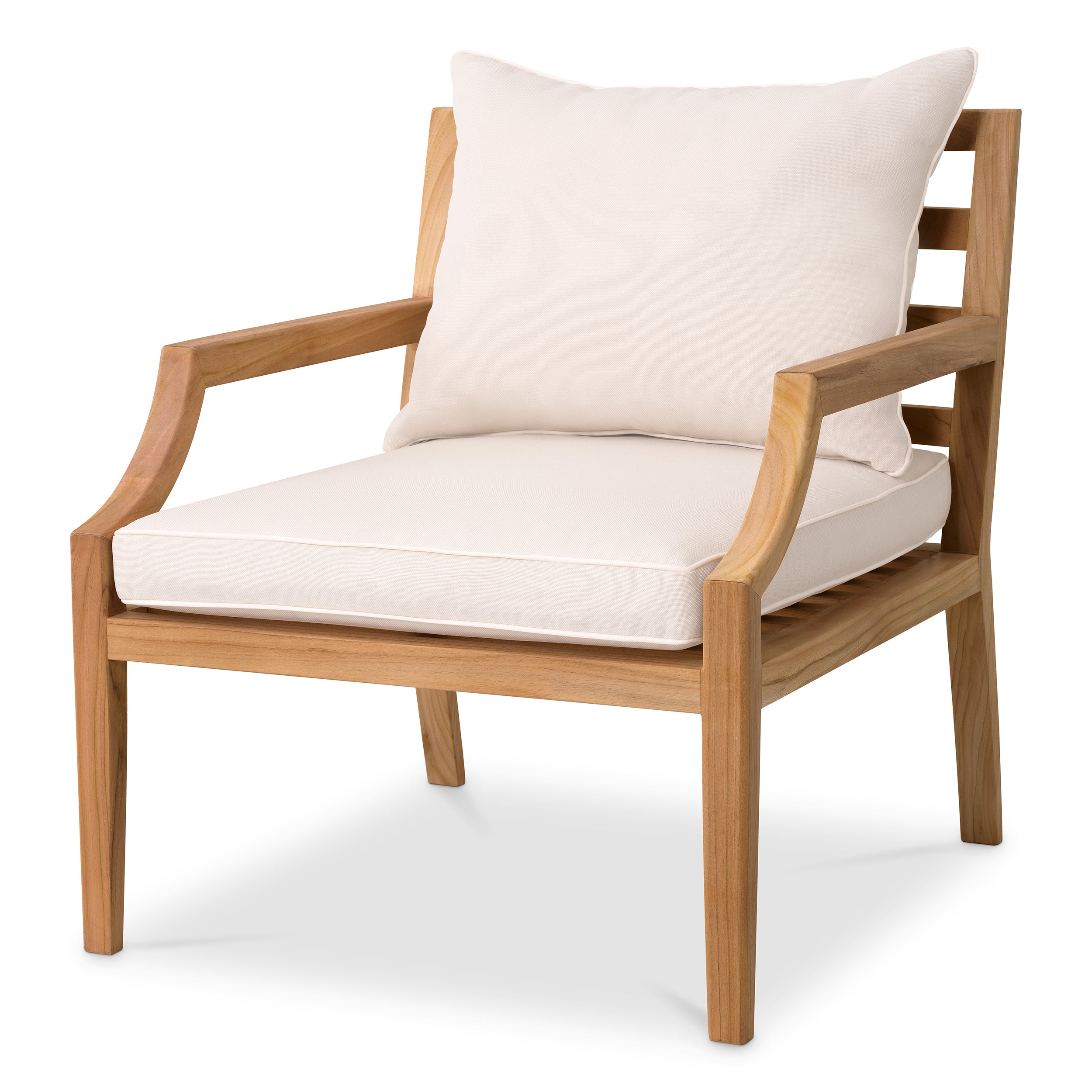 Outdoor Chair Hera natural teak flores off-white