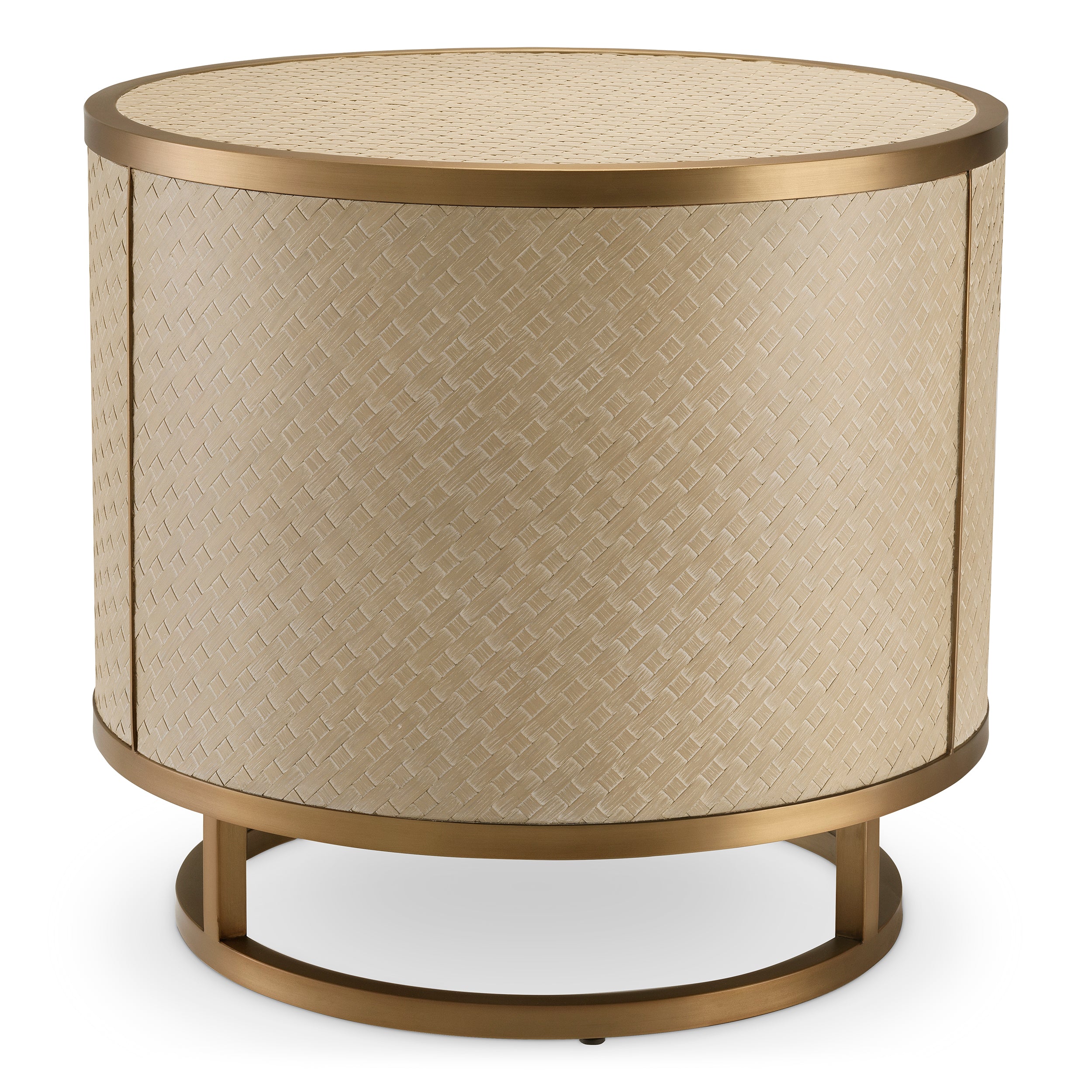 Side Table Napa Valley woven washed oak veneer