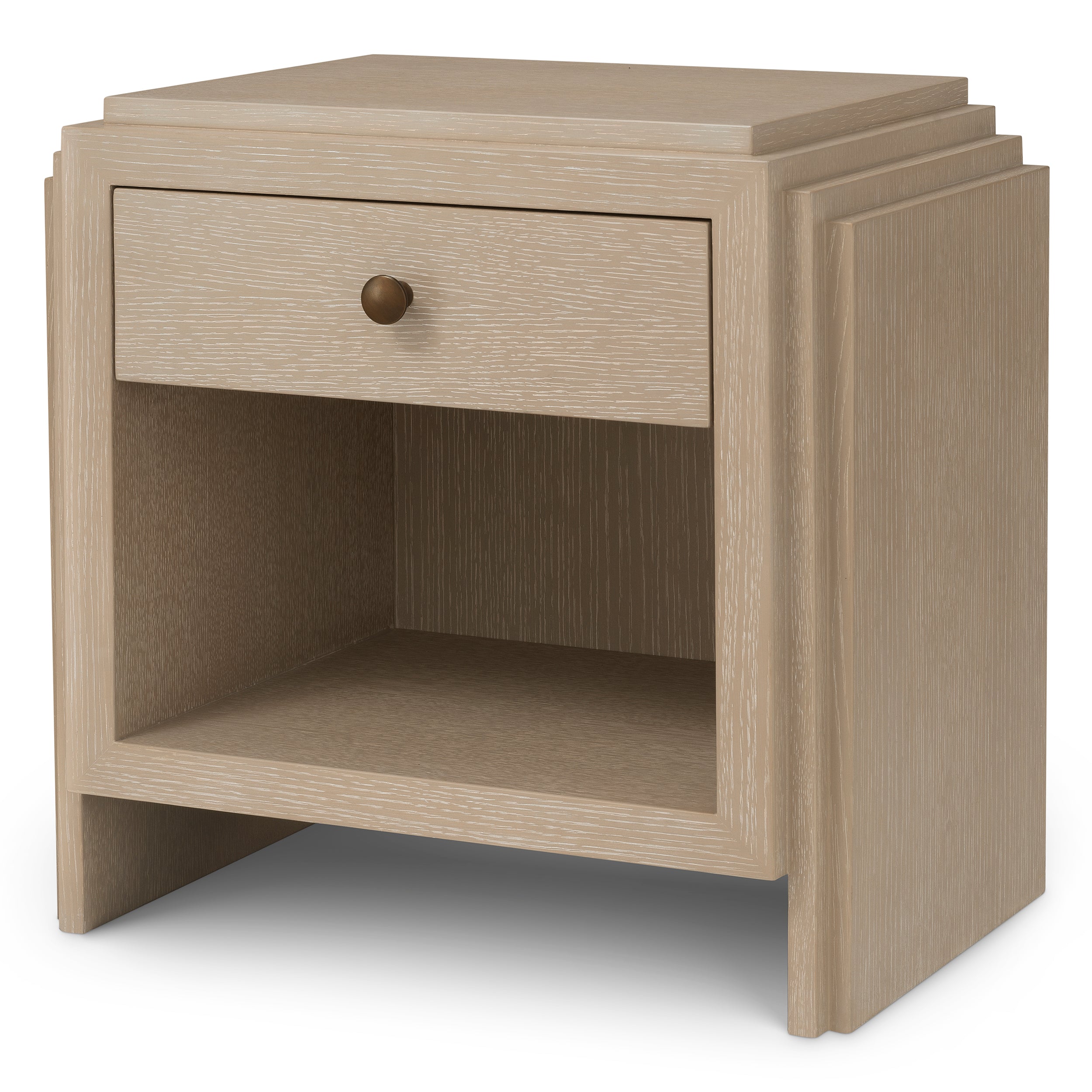 Oak Wooden Nightstand ArtDeco