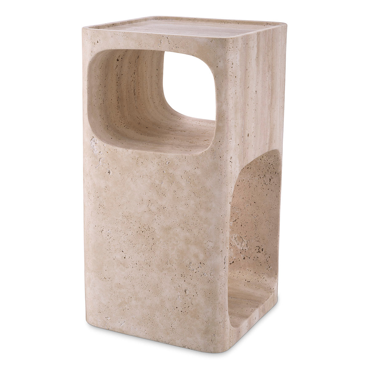 Travertine Stone Side Table Adler