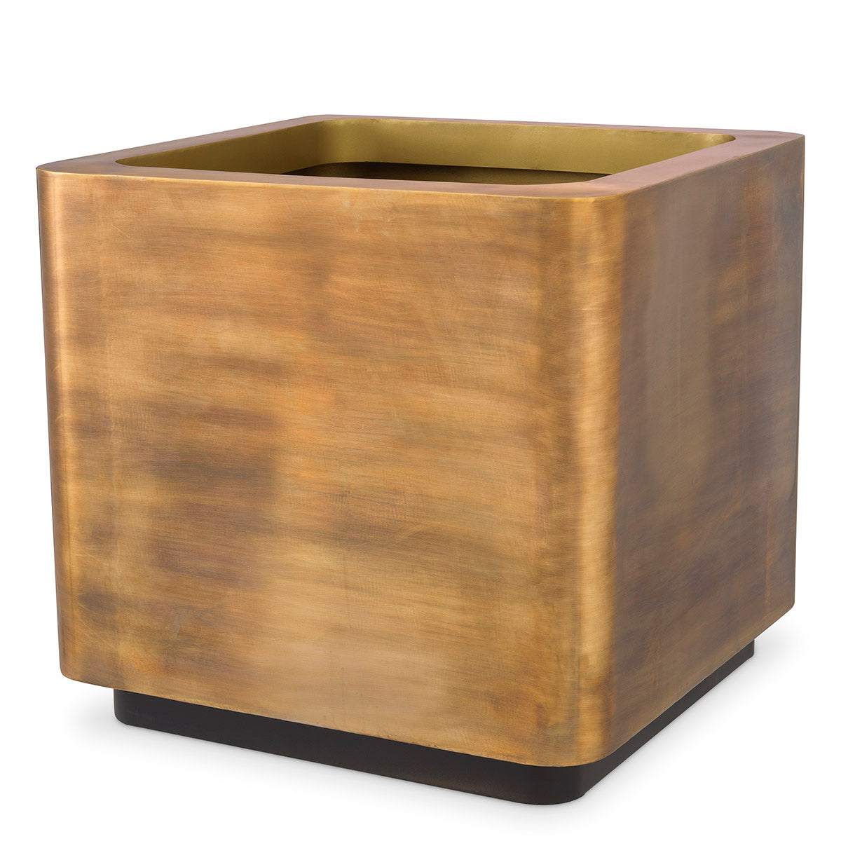 Planter Jasper square L vintage brass finish 75 x 75 cm x H. 70 cm