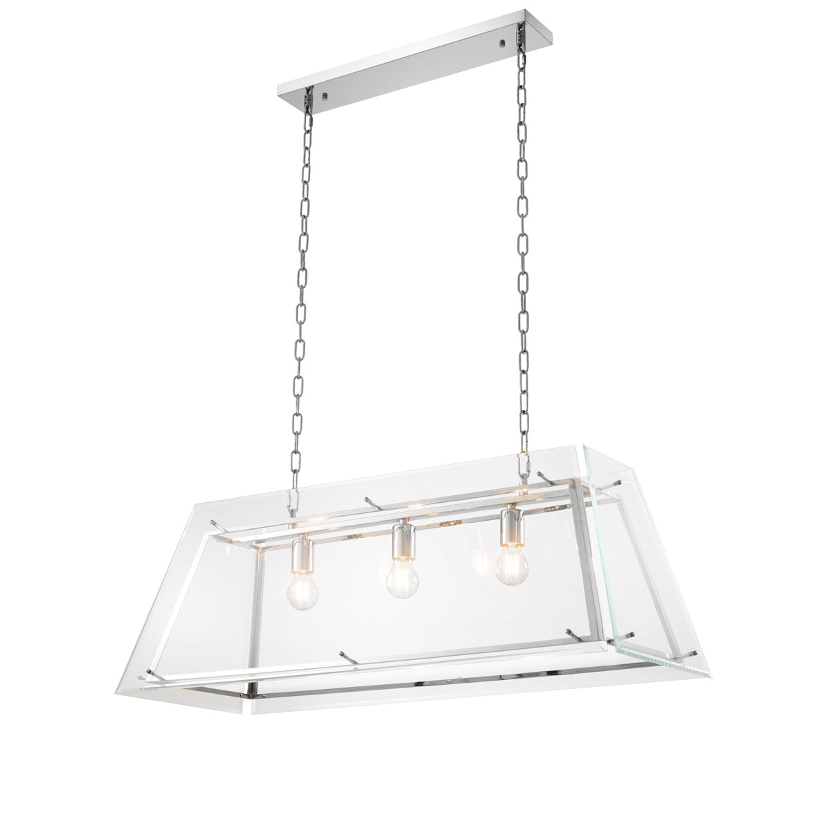 Chandelier Azure L nickel finish bevelled glass