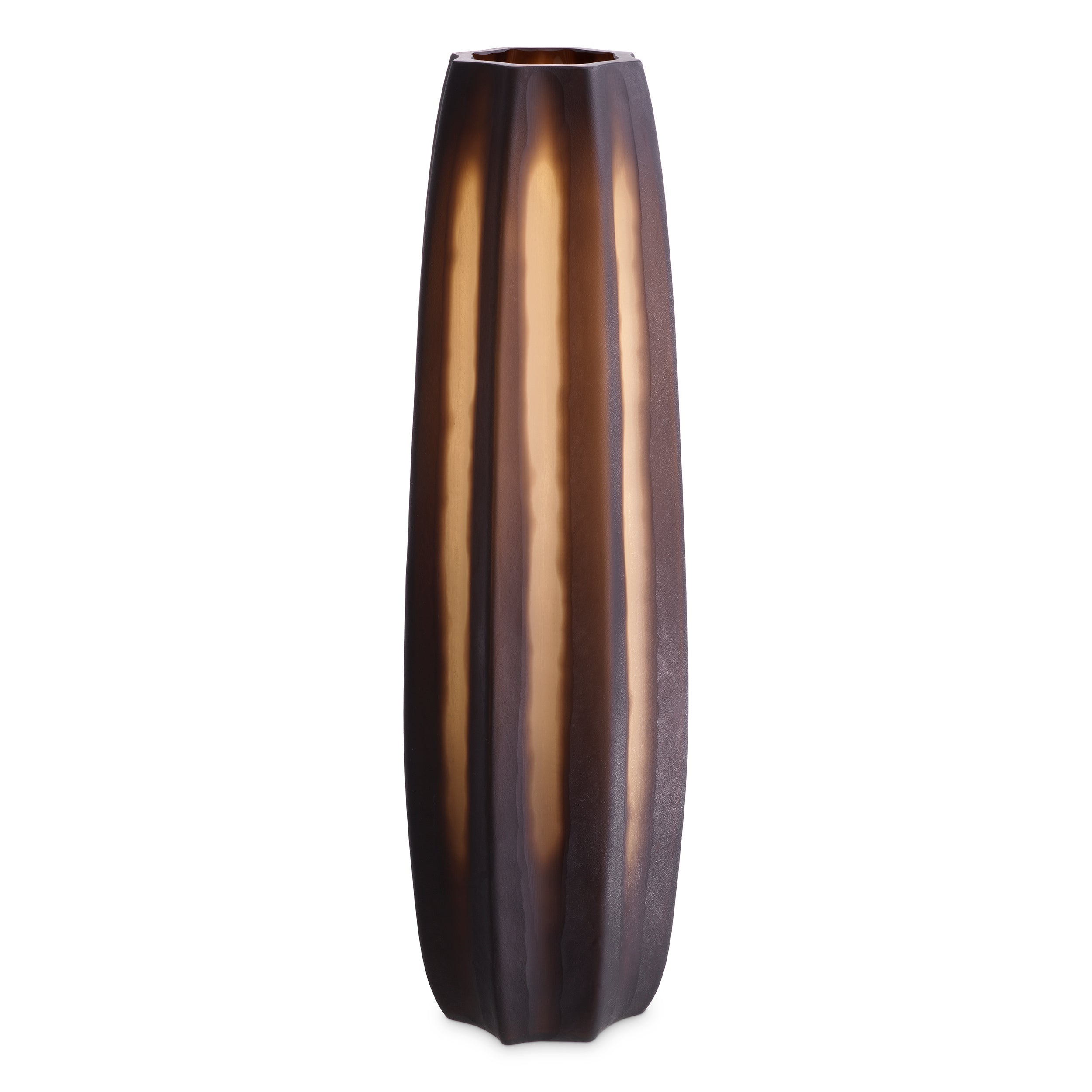 Dark Brown Narrow Glass Vase L Tiara
