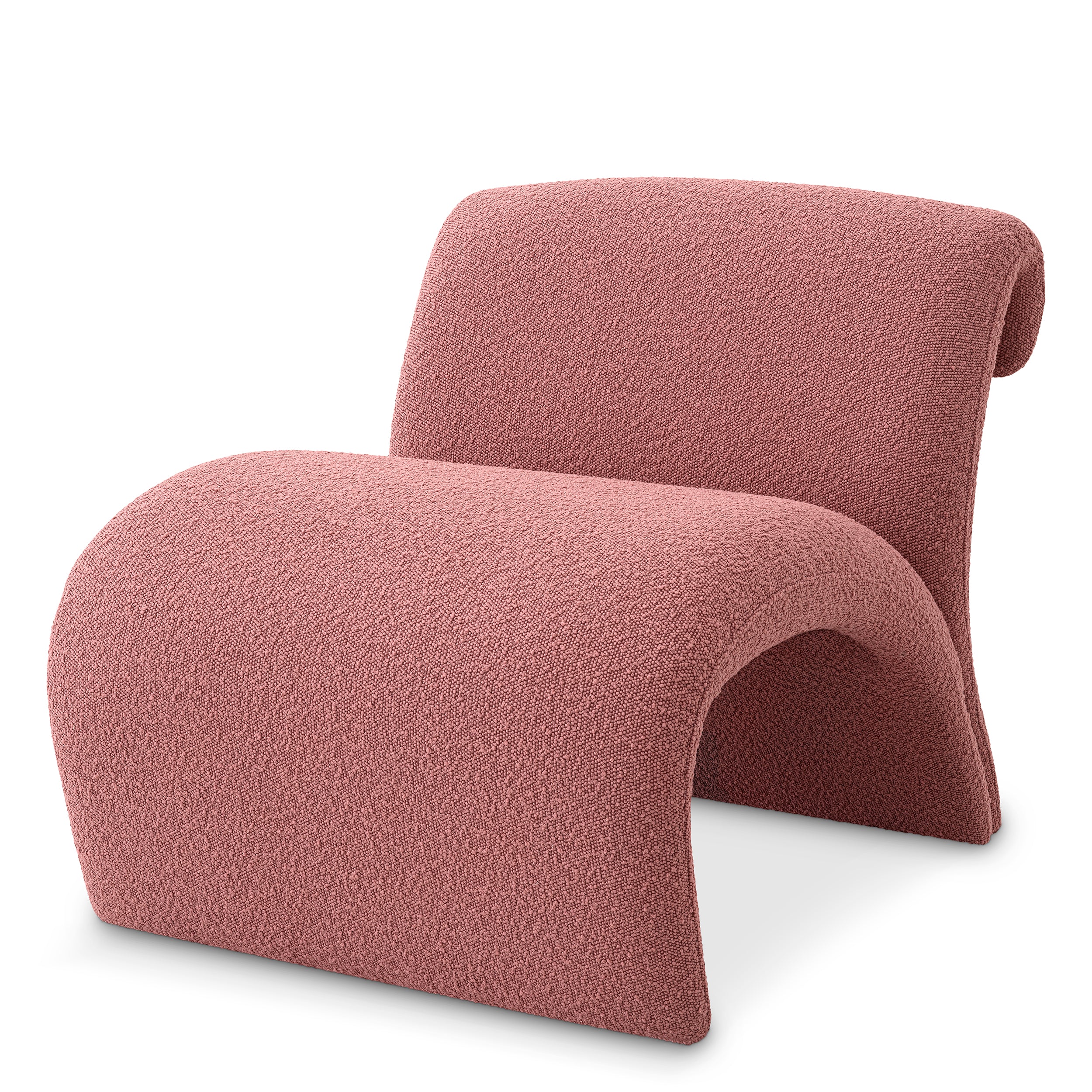 Pink Bouclé Accent Chair Vignola