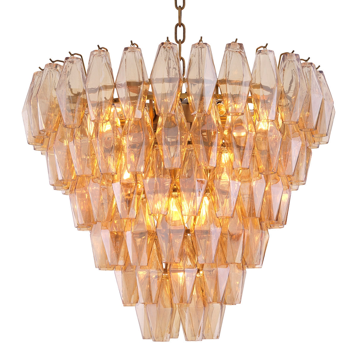 Chandelier Benini S antique brass finish