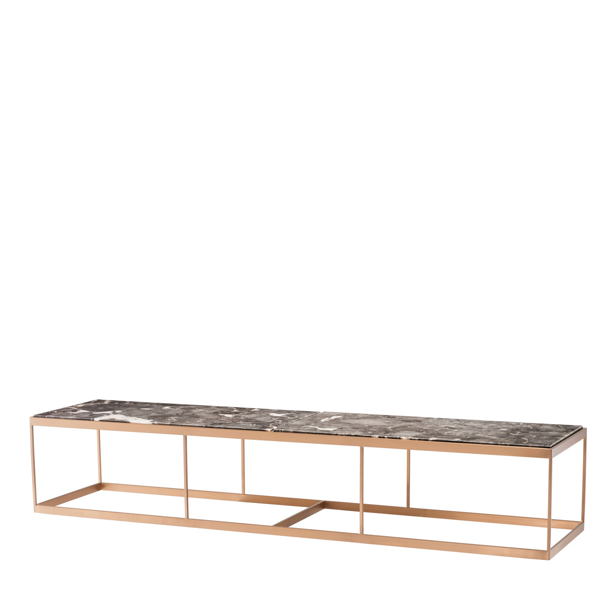Coffee Table La Quinta br brass finish grey marble