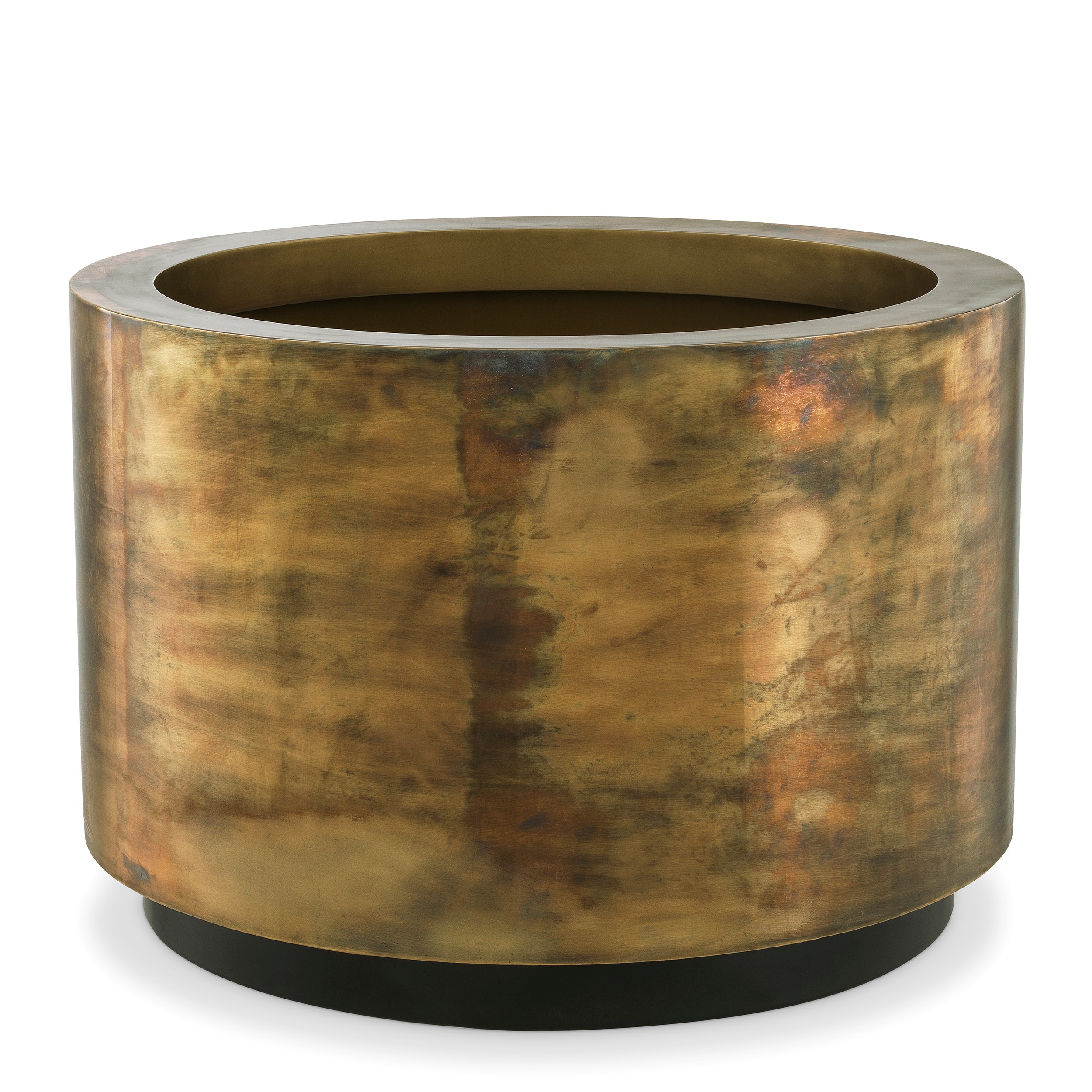 Planter Jasper round L vintage brass finish