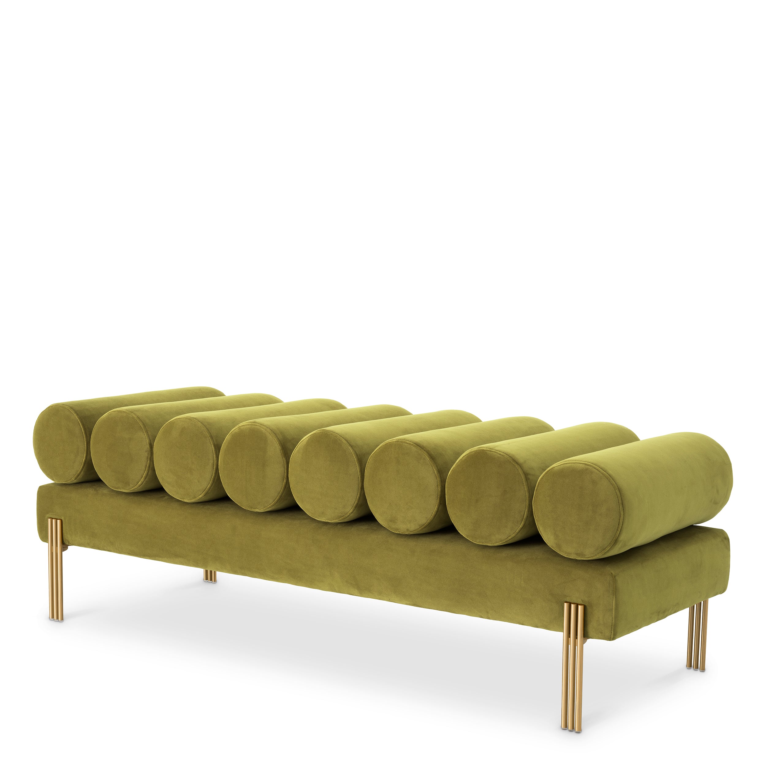 Green Velvet Art Deco Bench Oxley