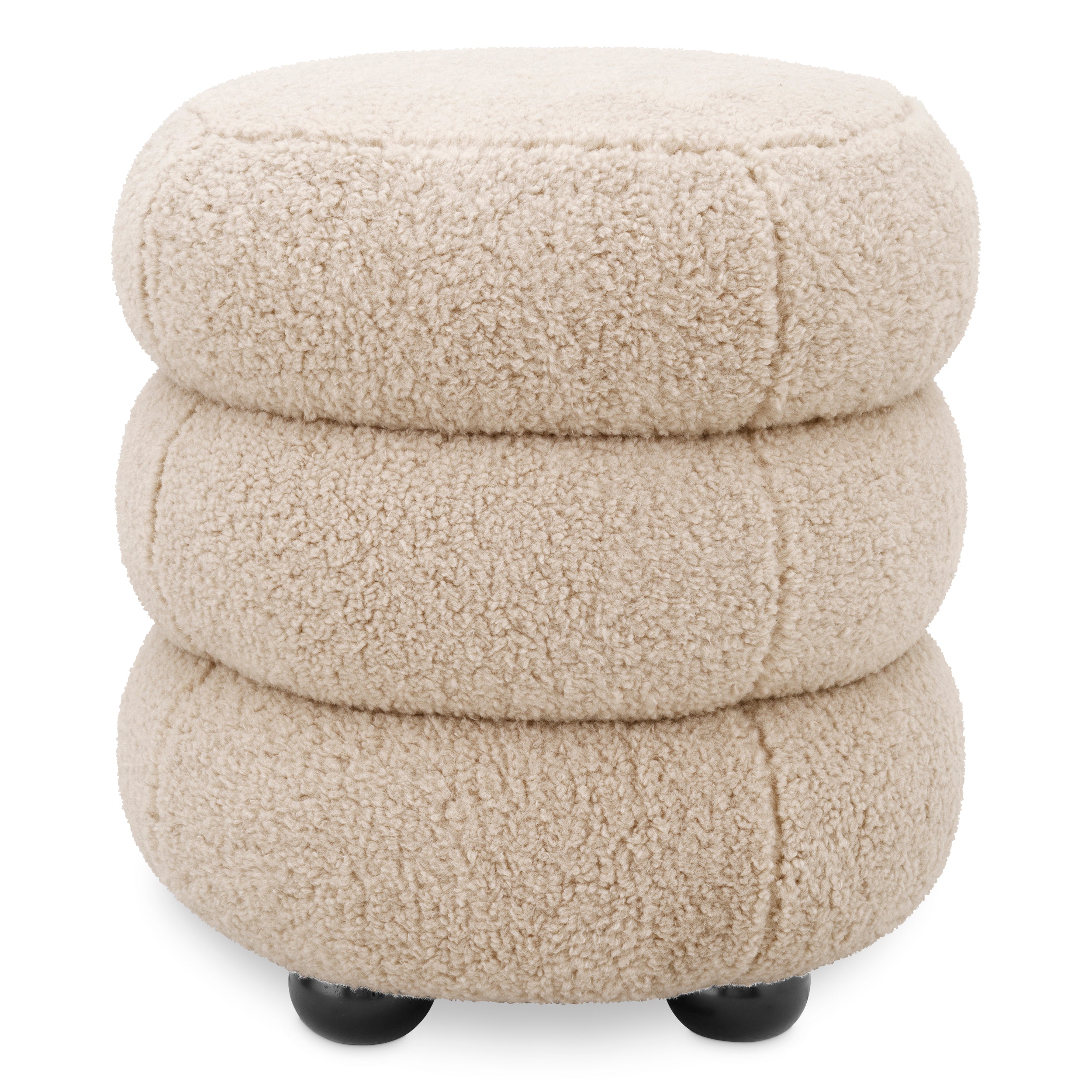 White Upholstered Stool Tulum