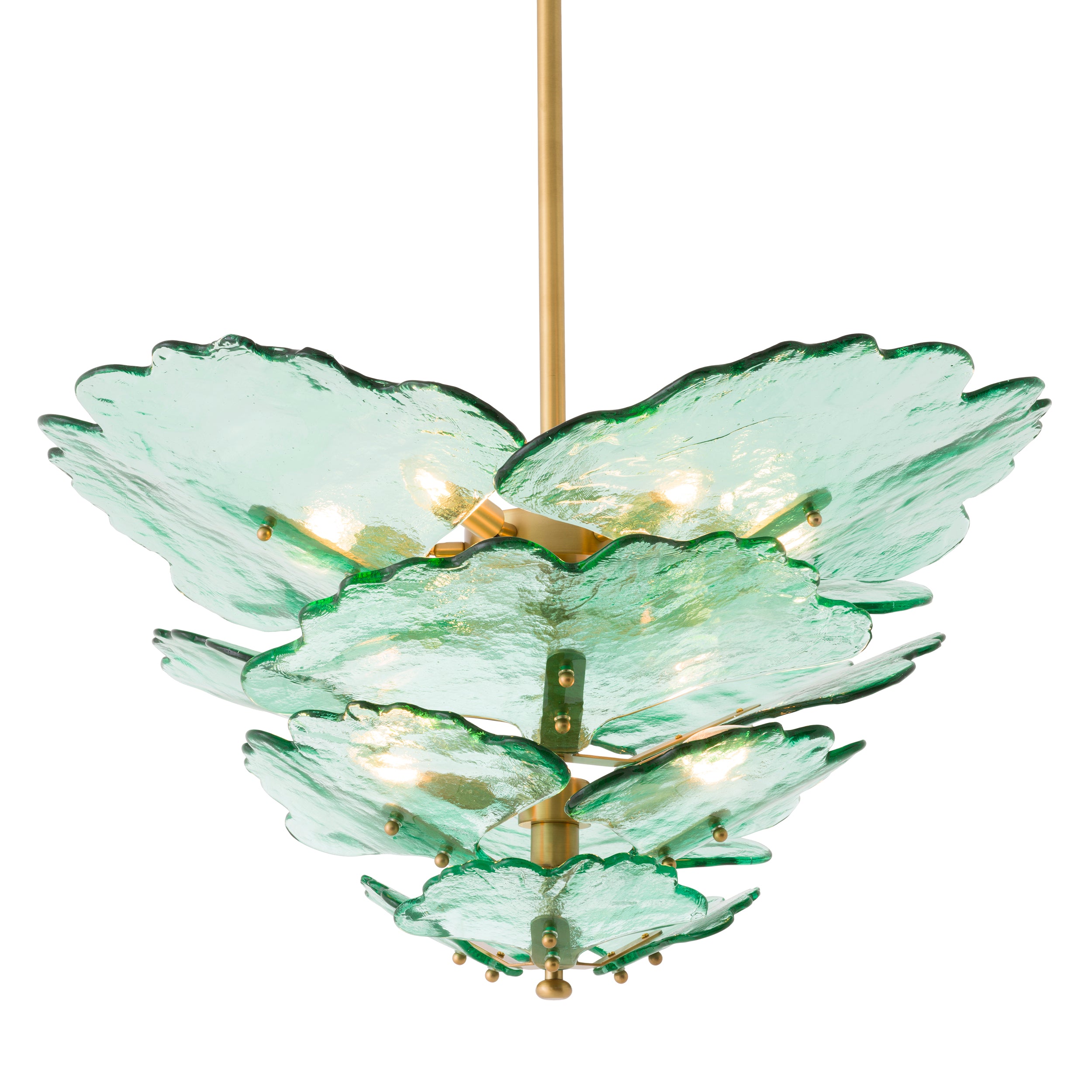 Chandelier Florina green glass