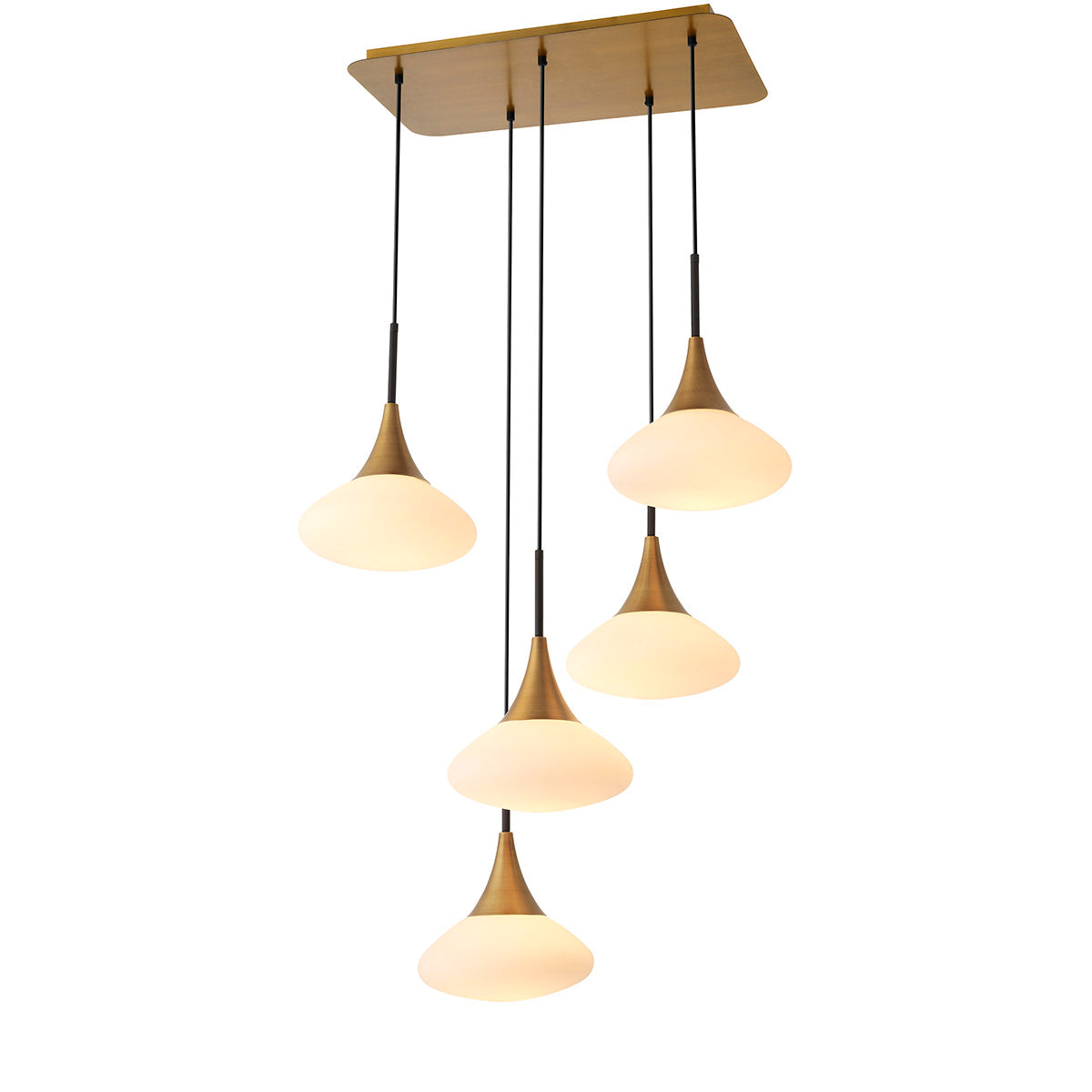 Chandelier Duco L antique brass finish