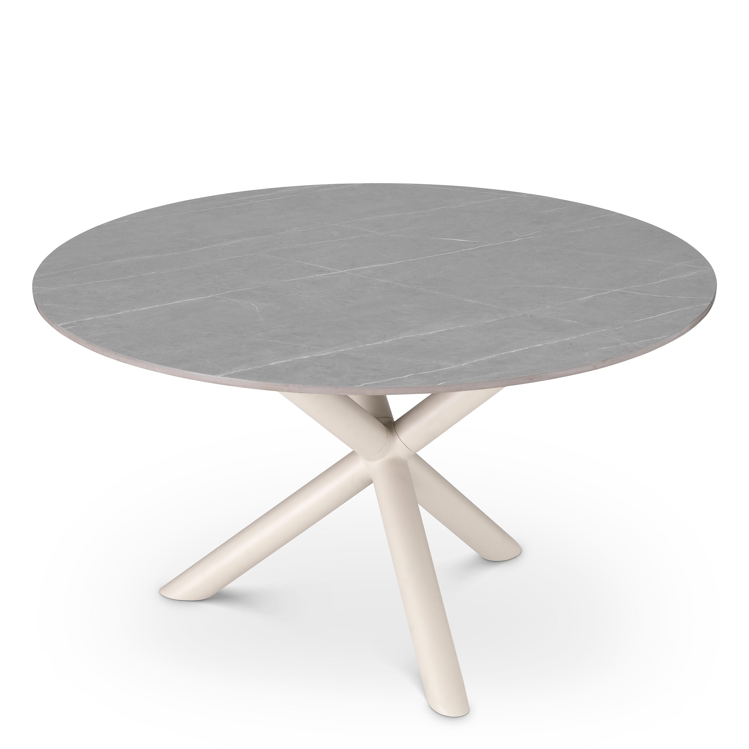 Outdoor Dining Table Nassau Round light grey ceramic