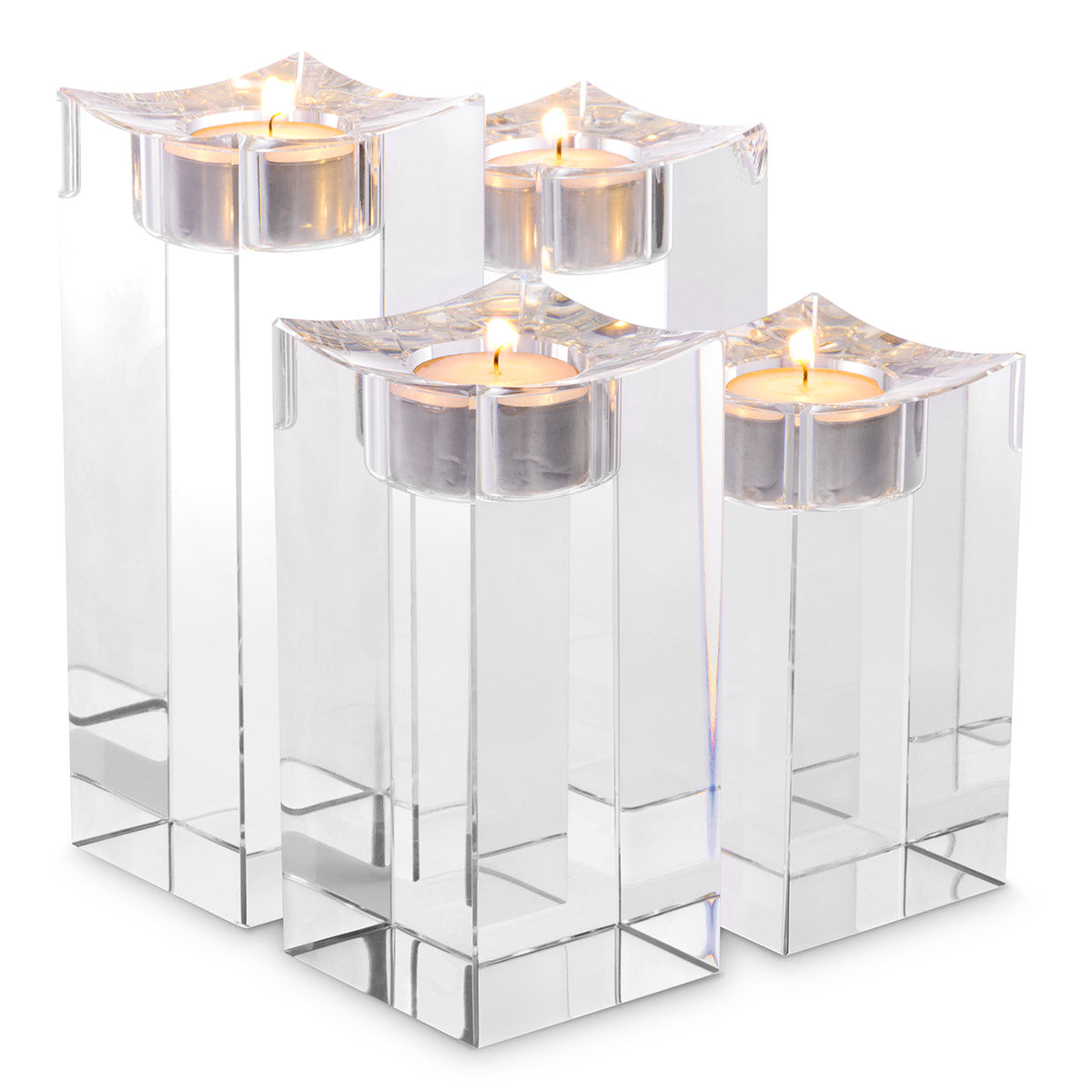 Tealight Holder Giancarlo high crystal glass set of 4