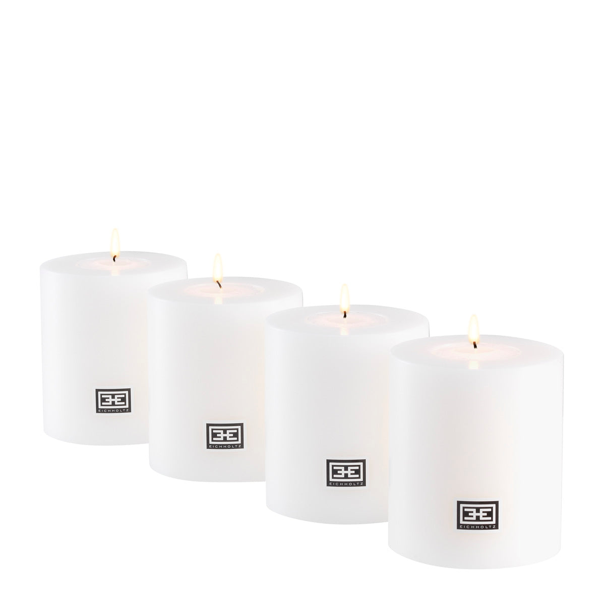Artificial Candle ø 8 x H. 9 cm white set of 4