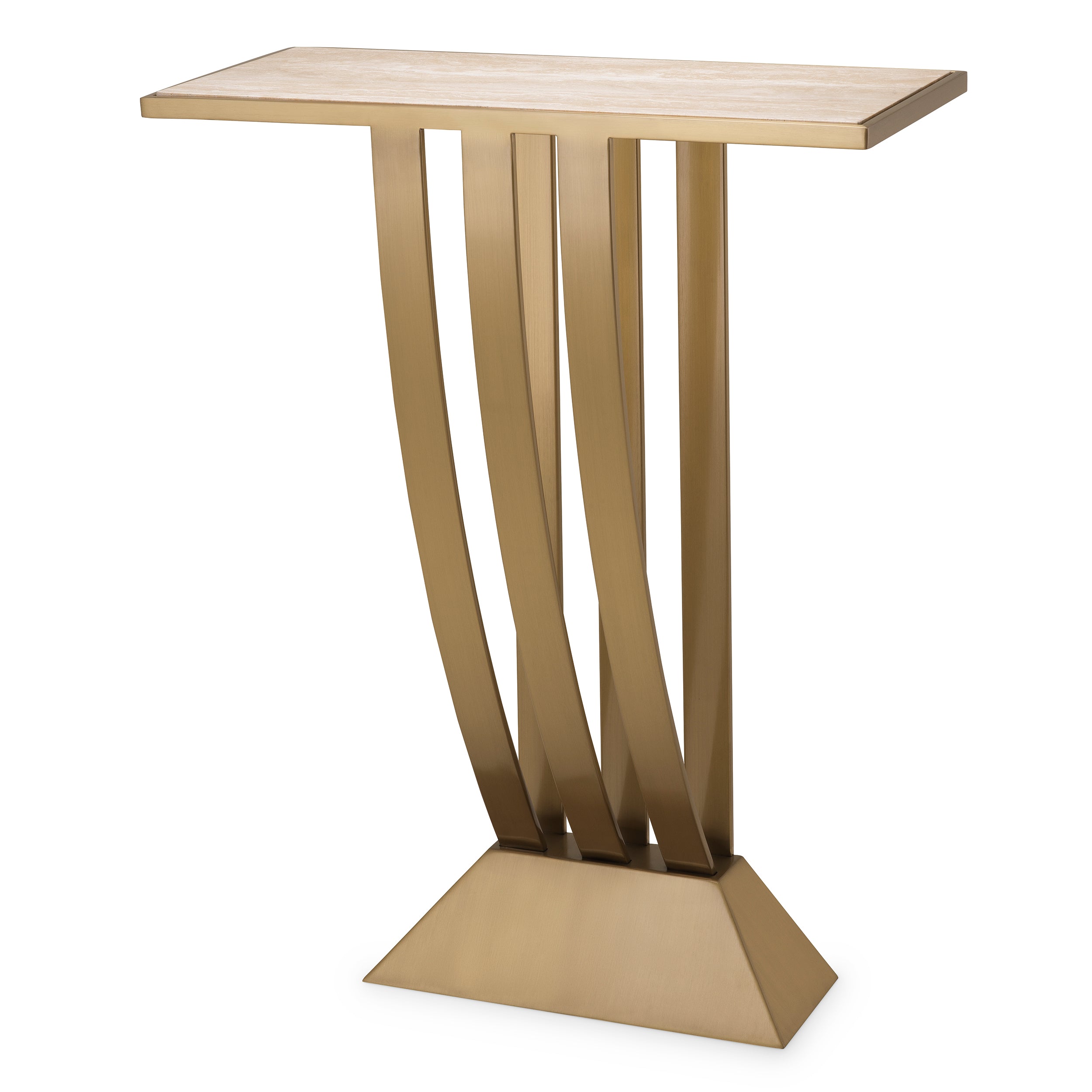 Console Table Beau Deco brushed brass finish