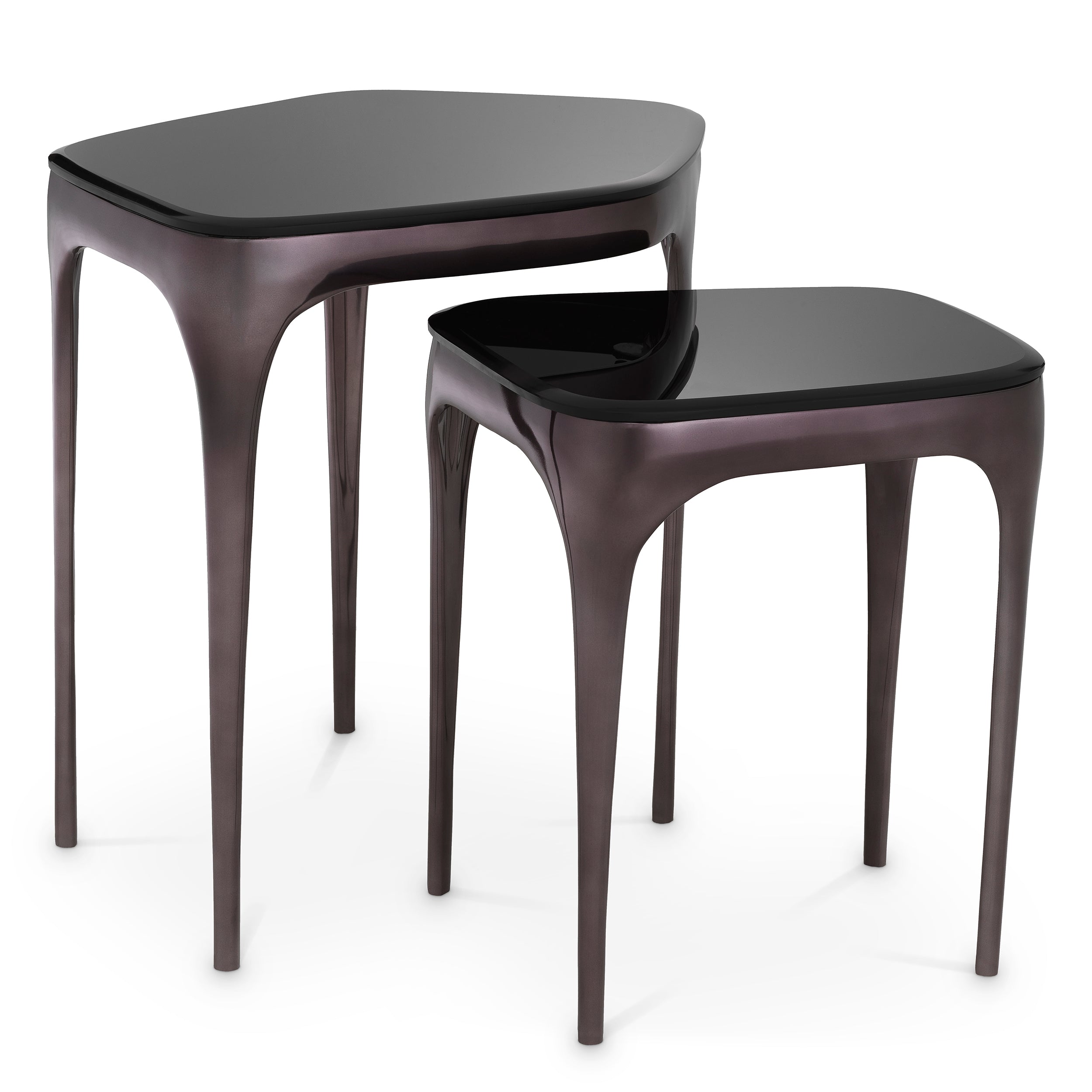 Side Table Deacon black nickel finish set of 2