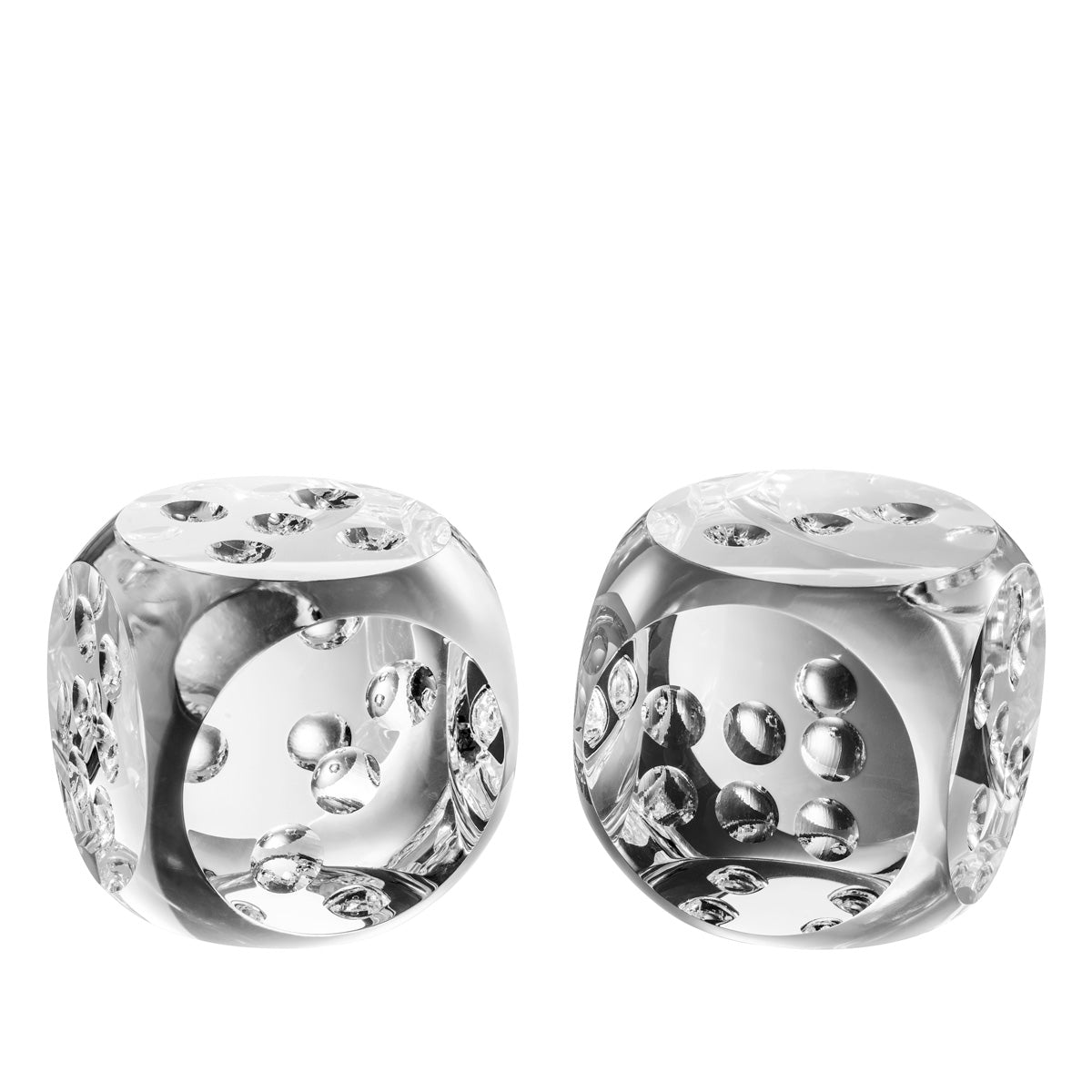 Desk Accessory Dice Tradizione crystal glass set of 2