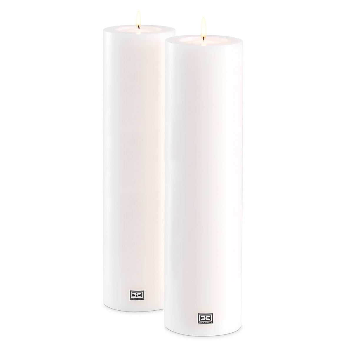 Artificial Candle ø 12 x H. 45 cm white set of 2