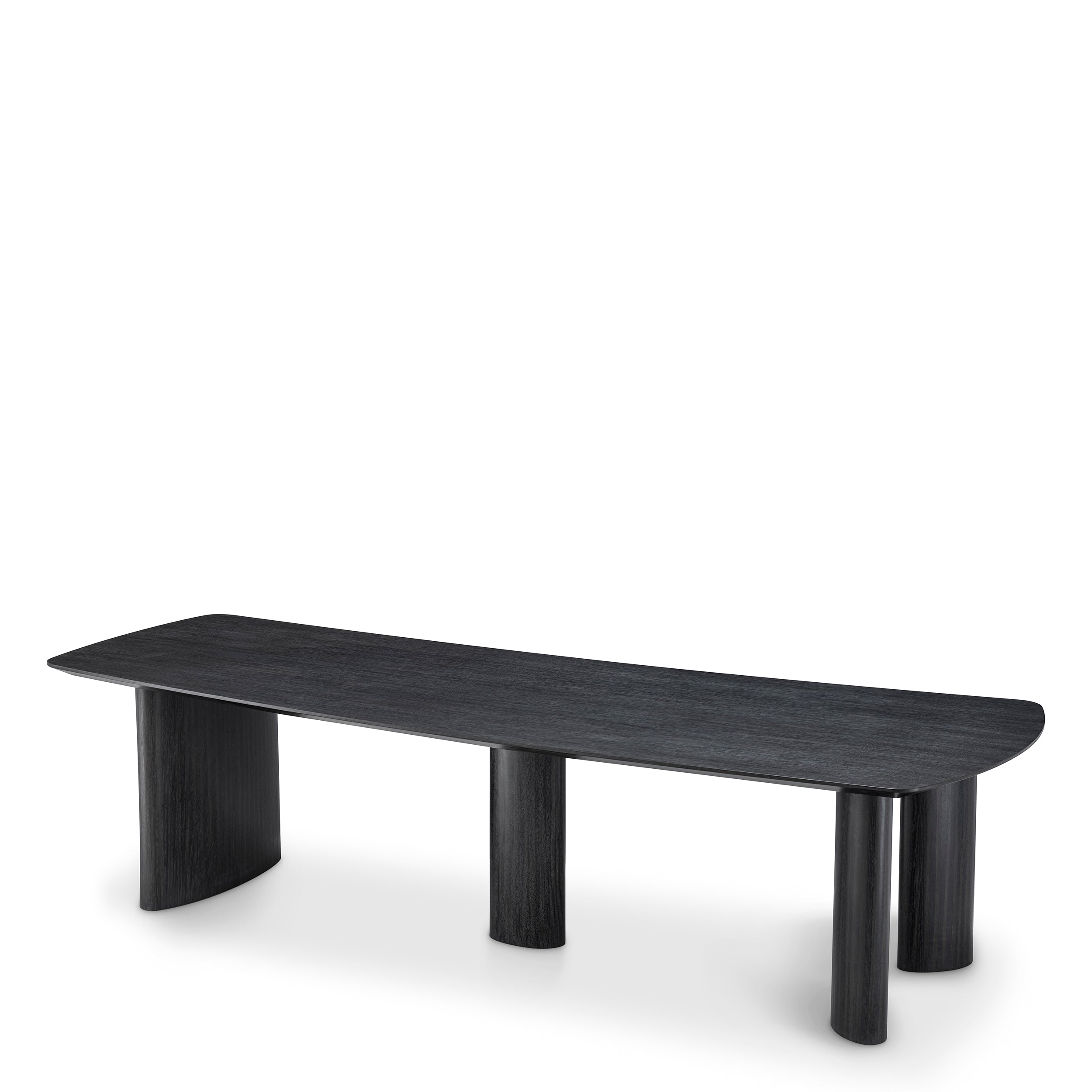 Dining Table Bergman L charcoal grey oak veneer
