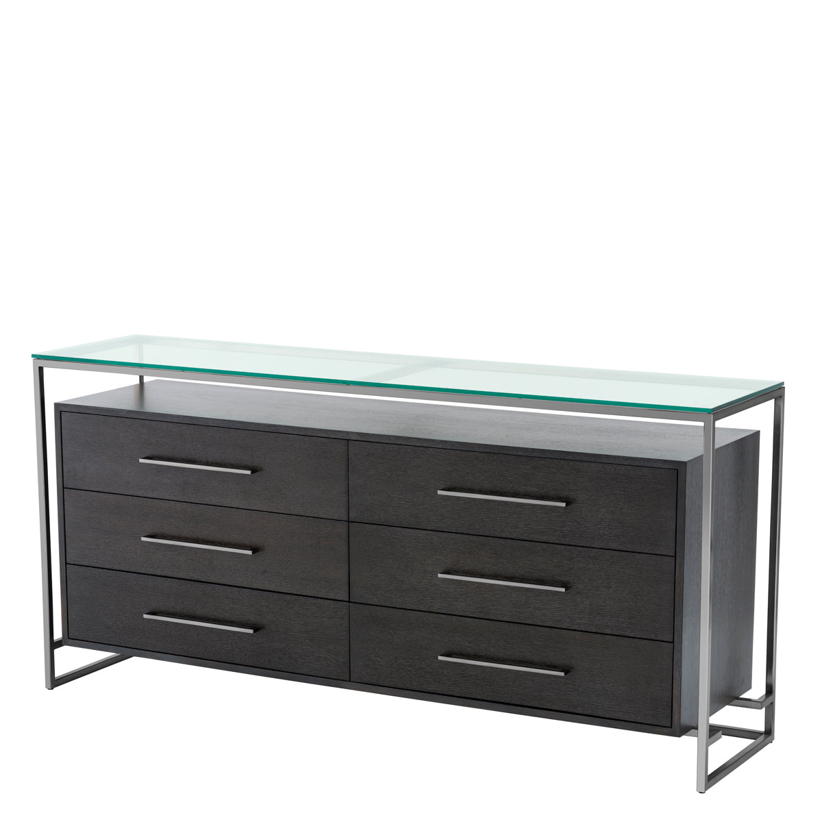 Dresser Durand charcoal oak veneer black nickel finish