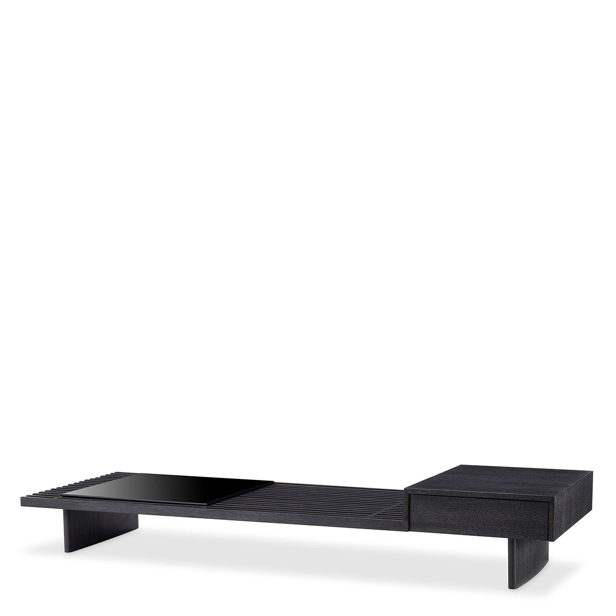 Coffee Table The Crest charcoal grey oak veneer incl glass top
