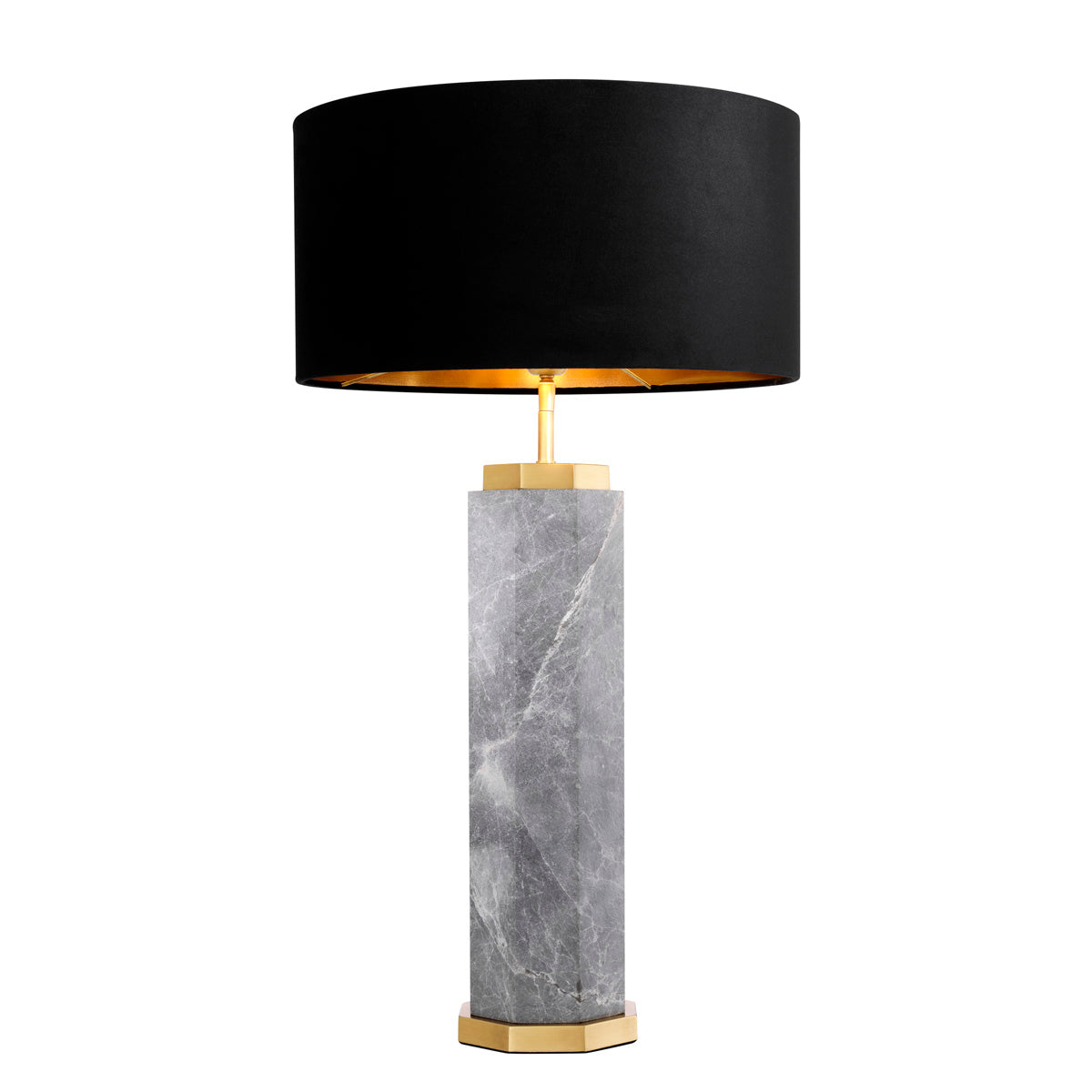 Table Lamp Newman grey marble incl shade