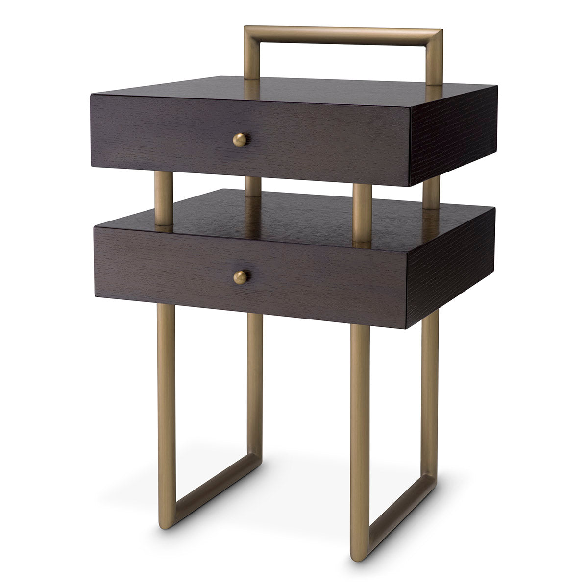 Nightstand Bedini brushed brass finish