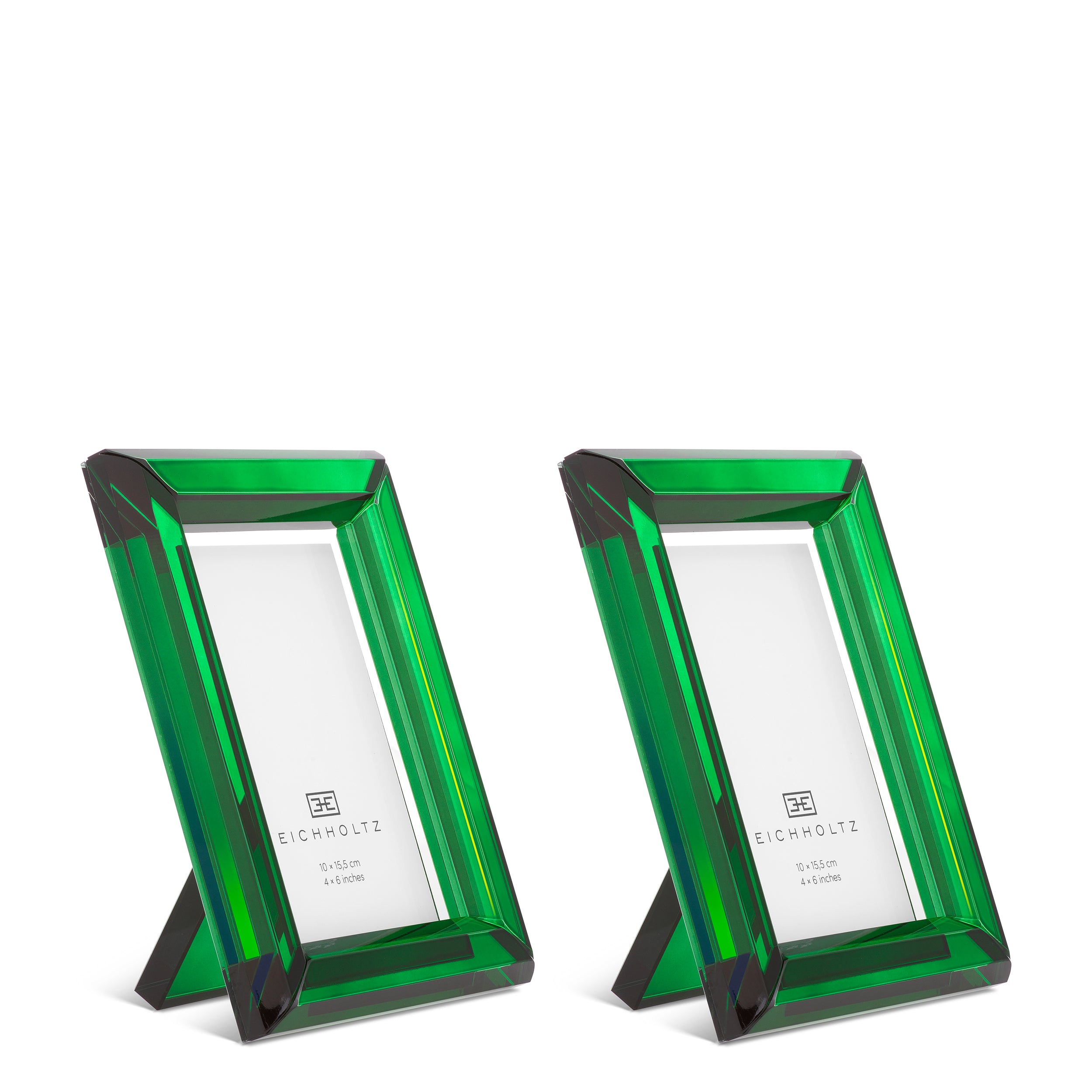 Picture Frame Theory S green crystal glass set of 2