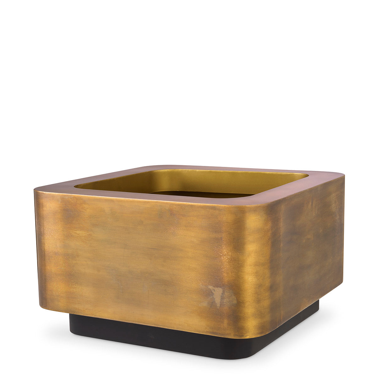 Planter Jasper square XS vintage brass finish 60 x 60 x H. 35 cm