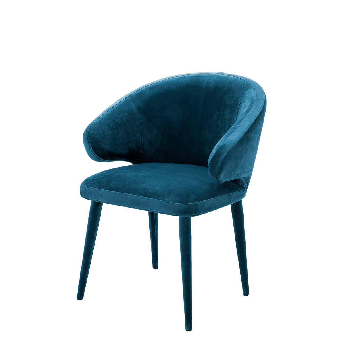 Dining Chair Cardinale roche teal blue velvet
