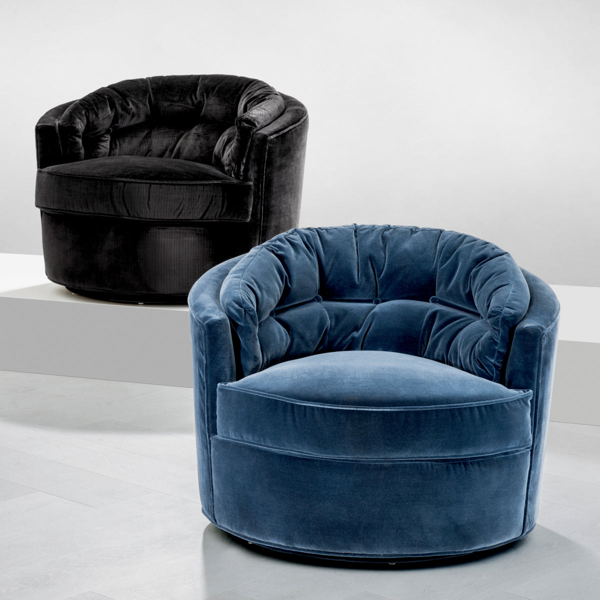 Black Velvet Swivel Chair Recla | Eichholtzmh.com