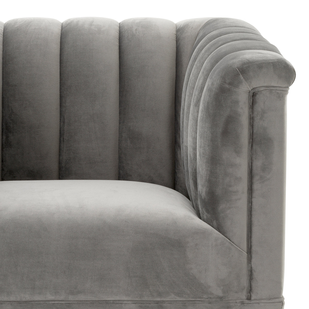 Gray Velvet Barrel Chair Raffles | Eichholtzmh.com