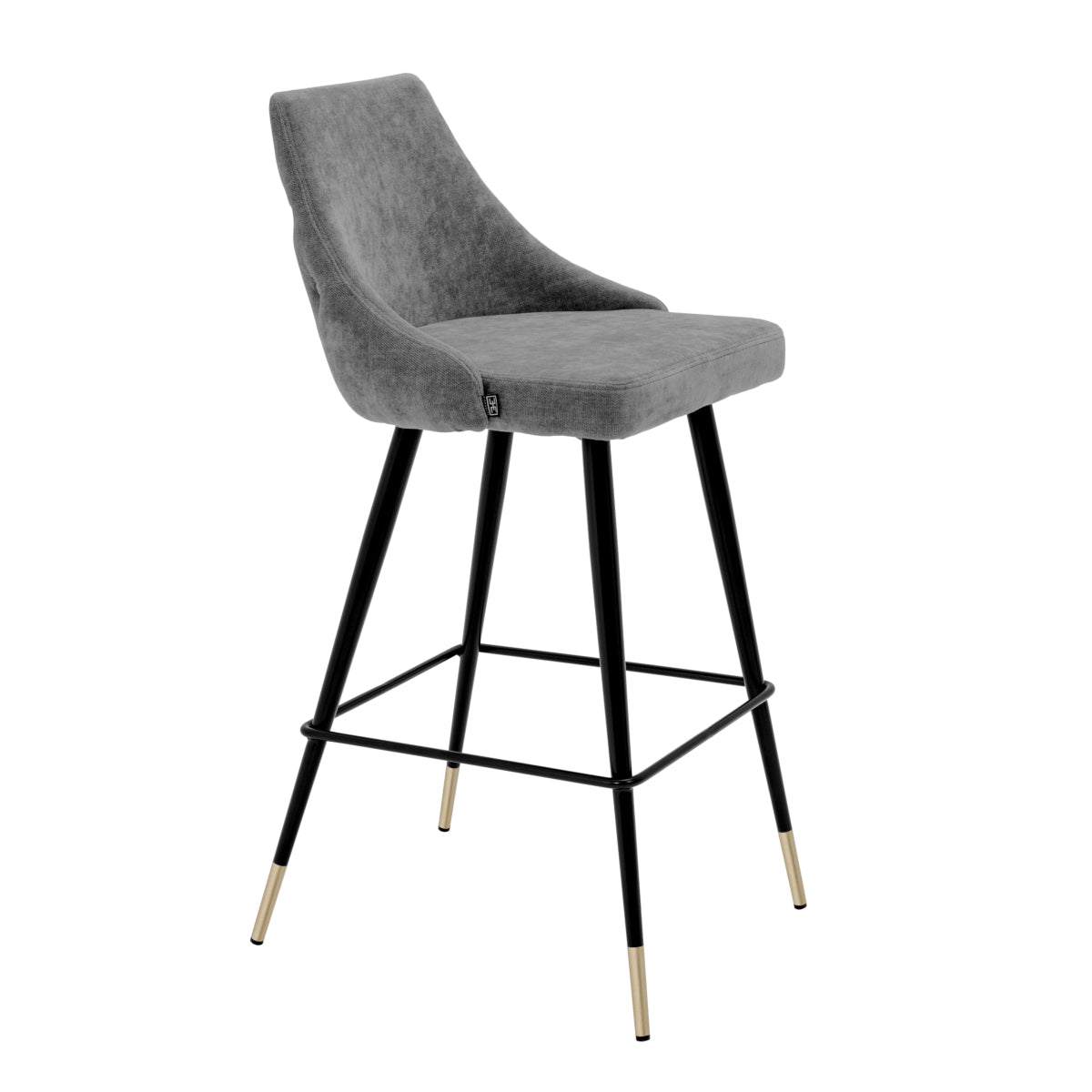 Buttoned Back Gray Bar Stool Cedro | Eichholtzmh.com