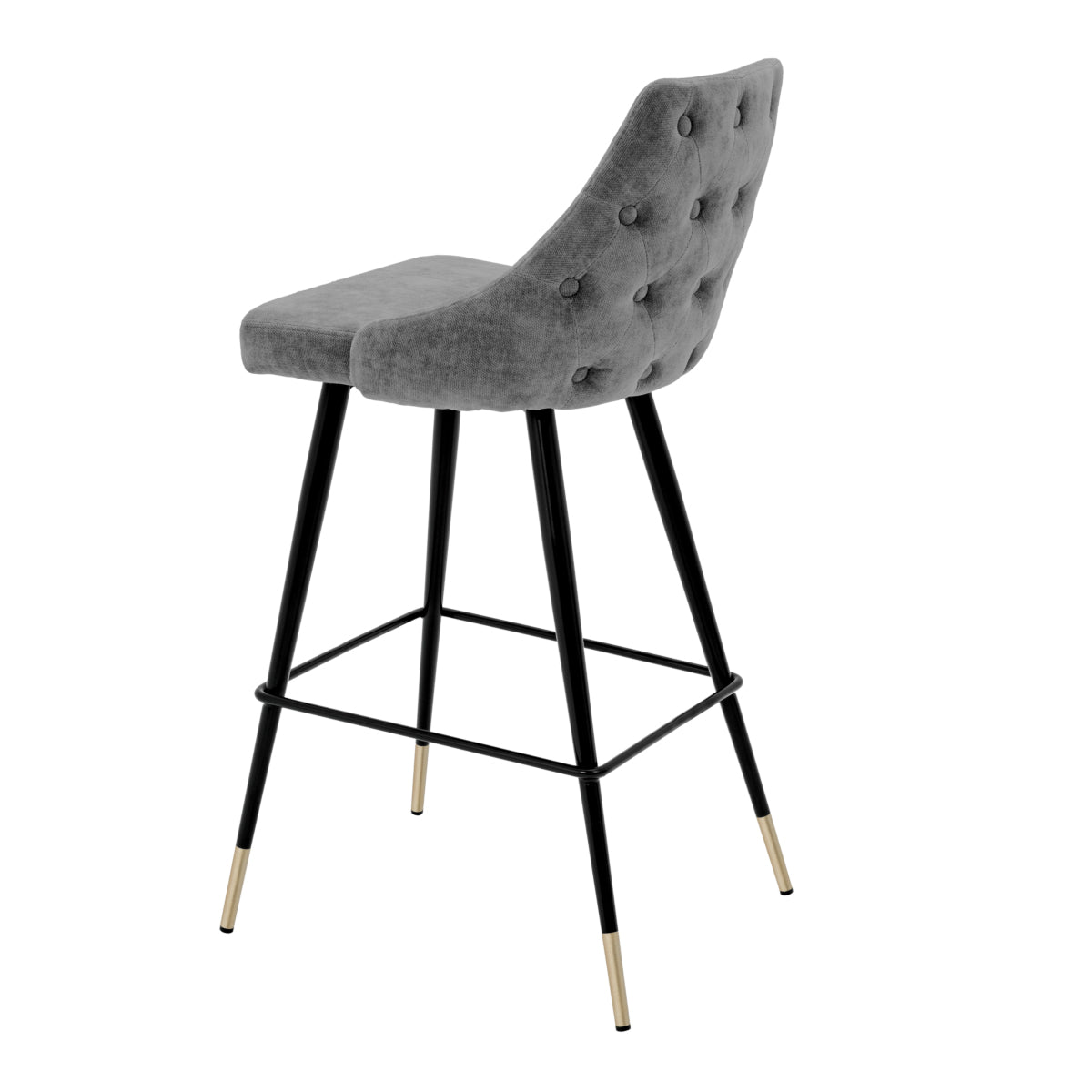 Buttoned Back Gray Bar Stool Cedro | Eichholtzmh.com