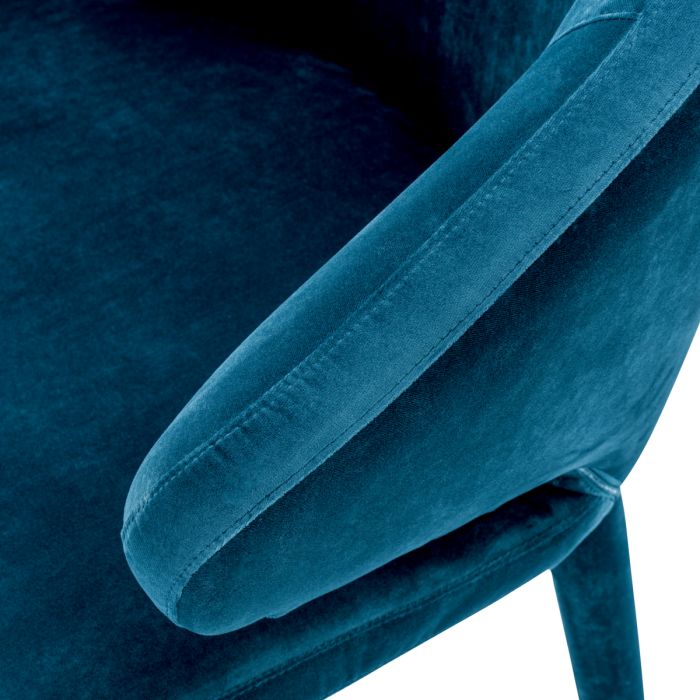 Dining Chair Cardinale roche teal blue velvet
